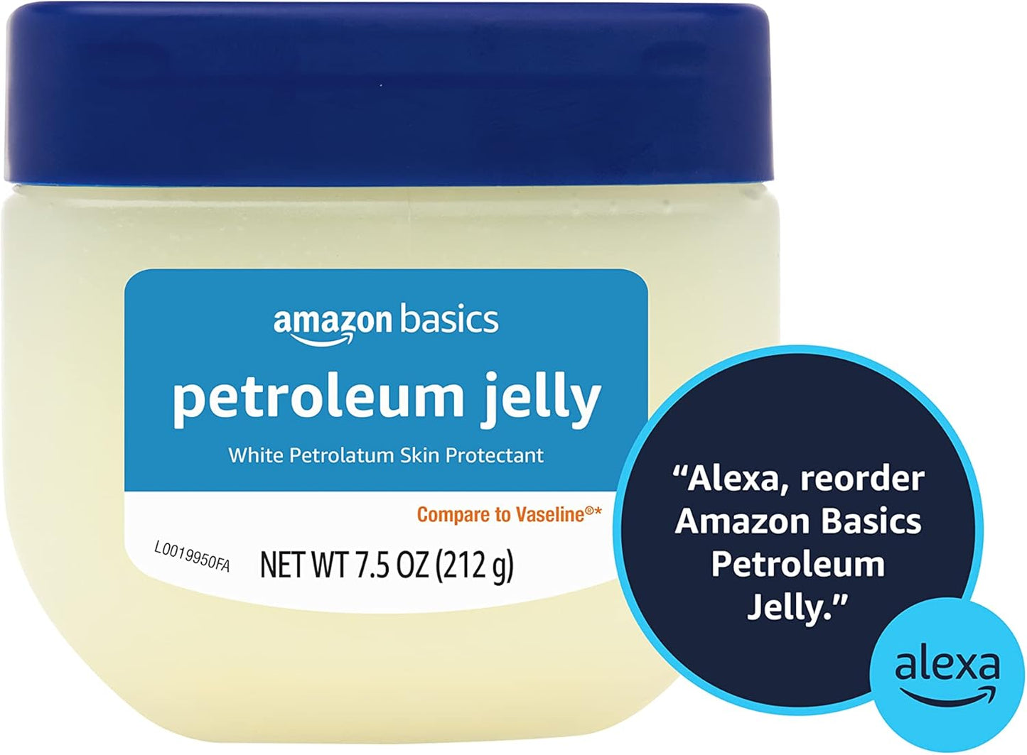 Amazon Basics Petroleum Jelly White Petrolatum Skin Protectant, Unscented, 7.5 oz, 1-Pack, (Previously Solimo)