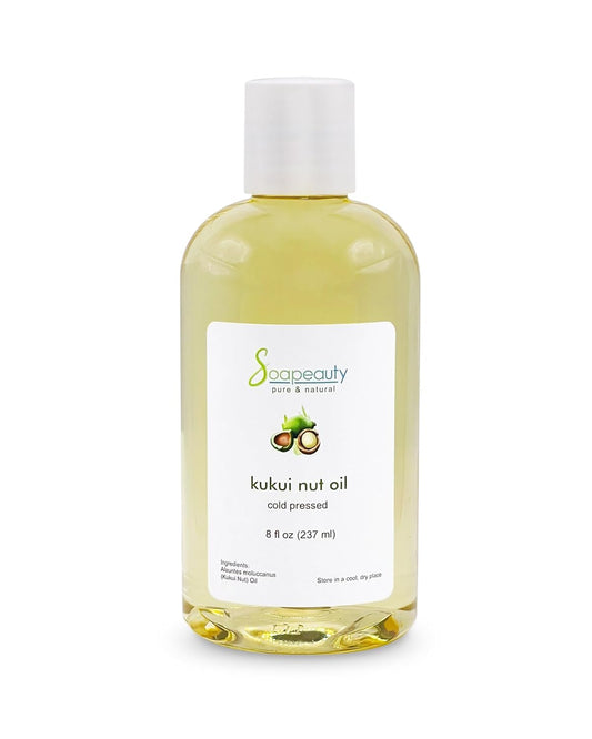 Soapeauty Kukui Nut Oil | 100% Pure & Natural | Cold Pressed | Moisturizing Oil for Skin, Hair, and Soap Making | 8 fl oz