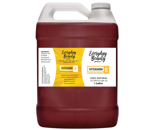 Vitamin E Oil Bulk - 1 Gallon - D-Alpha Tocopherol 100% Pure & All Natural 42,500 IU per oz - Thick, Amber Color, Nutty Aroma - From Wheat Germ - Face Body Hair - DIY Cosmetics & After Surgery Scars