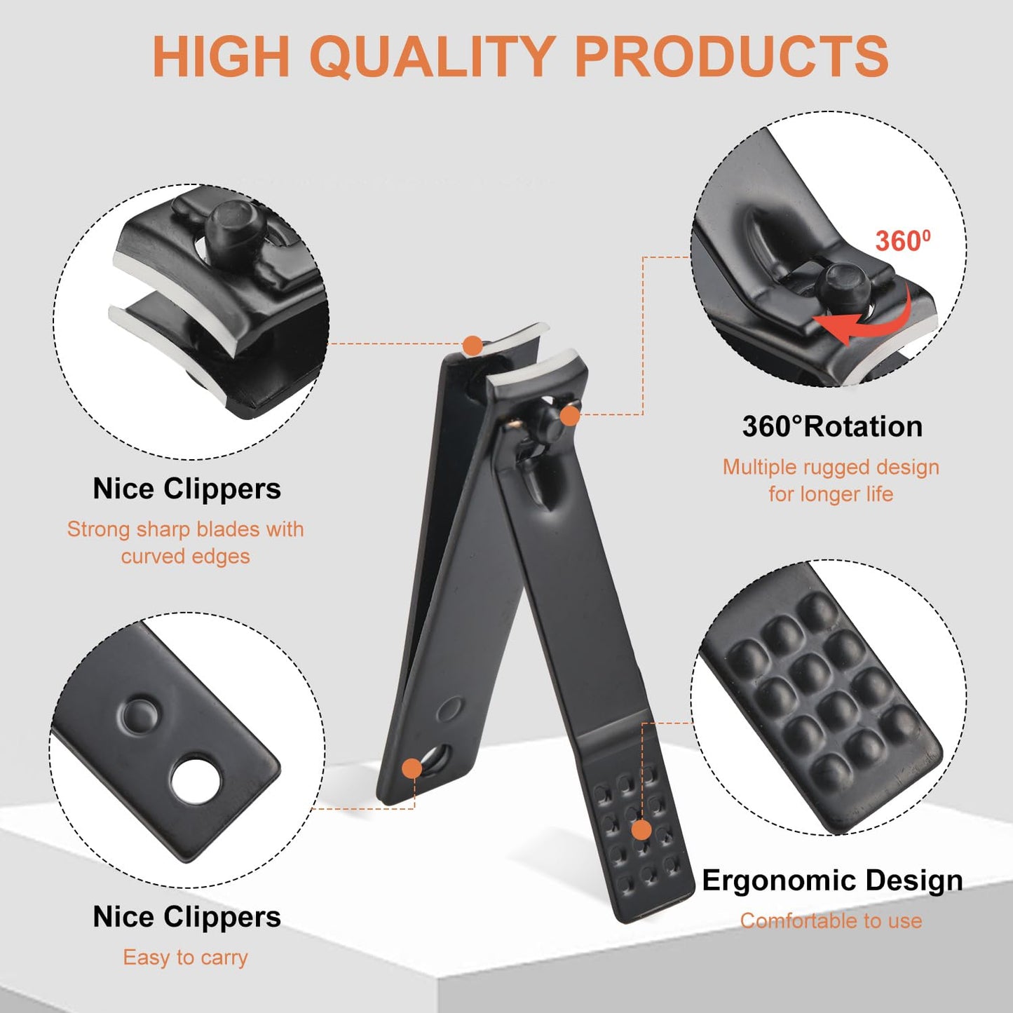 Nail Kit, Manicure Kit, Nail Care Kit for Men, Manicure Pedicure Set, Nail Clippers Toenail Clippers Kit, Professional Manicure Kit Pedicure Kit, Leather Color Travel Case, Set of 12.