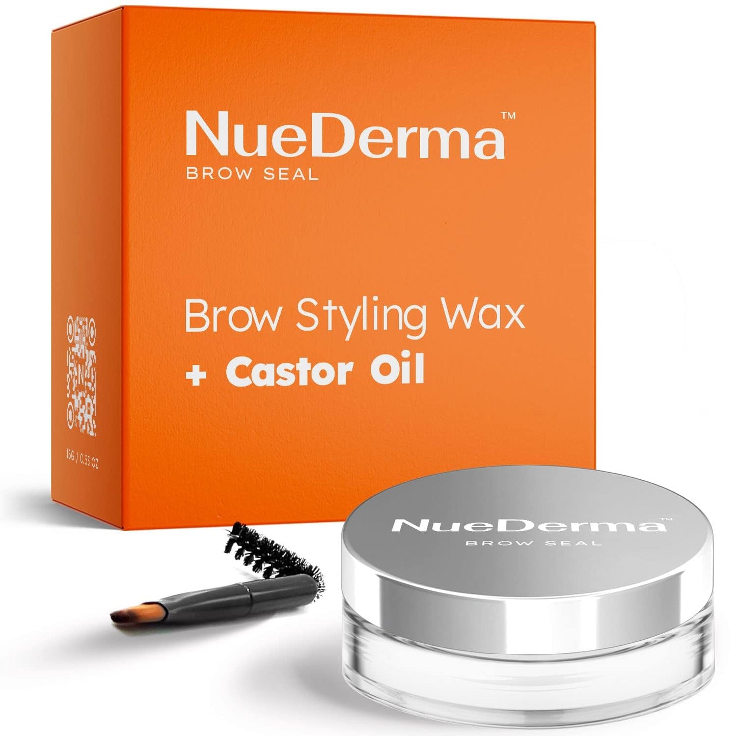 Brow Seal with Castor Oil - Clear Eyebrow Gel, Waterproof Eyebrow Makeup, Styling Wax for Feathered & Fluffy Brows - 1 OZ