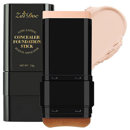 Long-Lasting Concealer Foundation Stick, Creamy Full Coverage, Hydrating Olive & Camellia Formula for Dark Circles & Blemishes, 2.09 oz (02#)