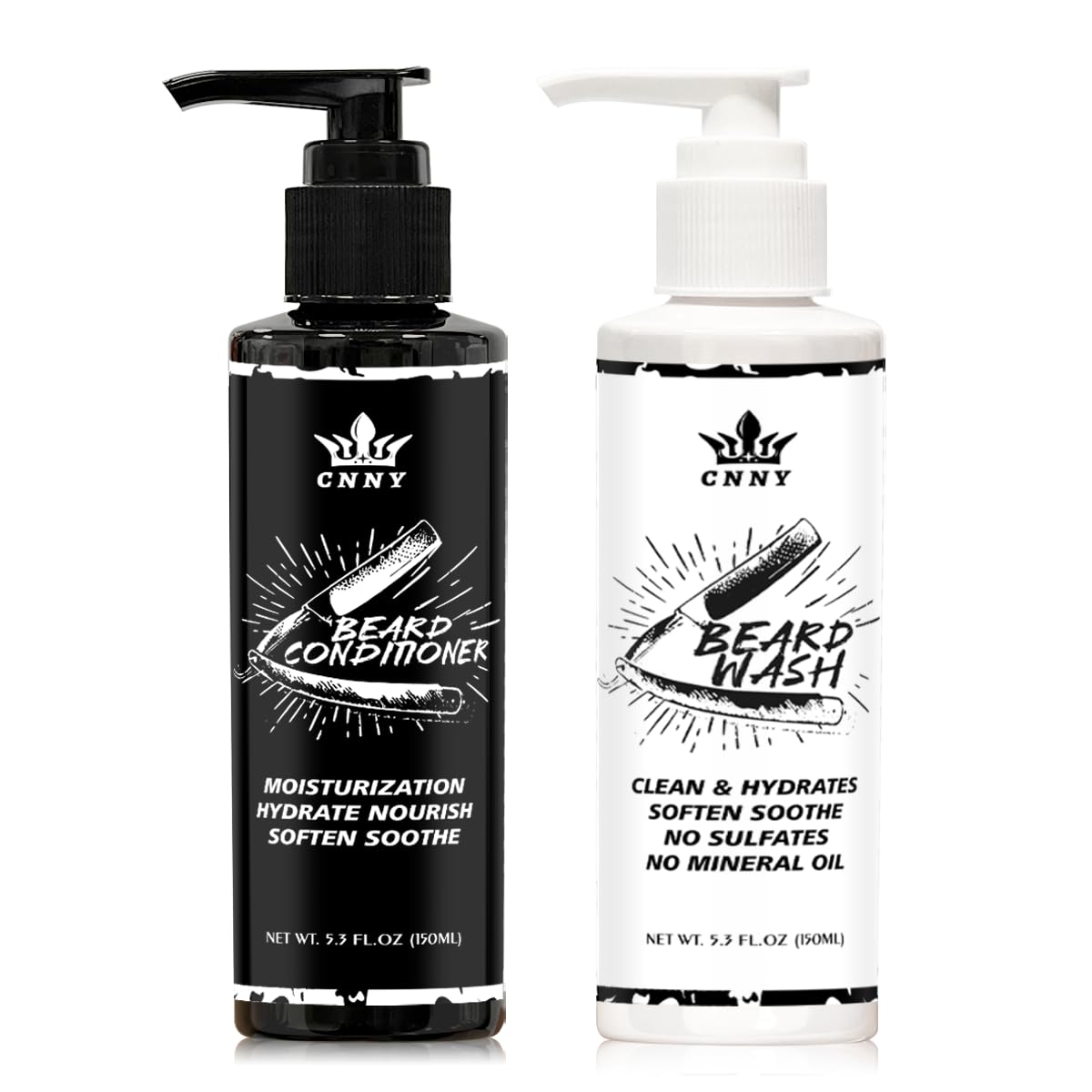CNNY Beard Wash and Beard Conditioner for Men with Natural Ingredients, Softens and Strengthens, Shampoo for Men, Deep Clean for All Beard Types