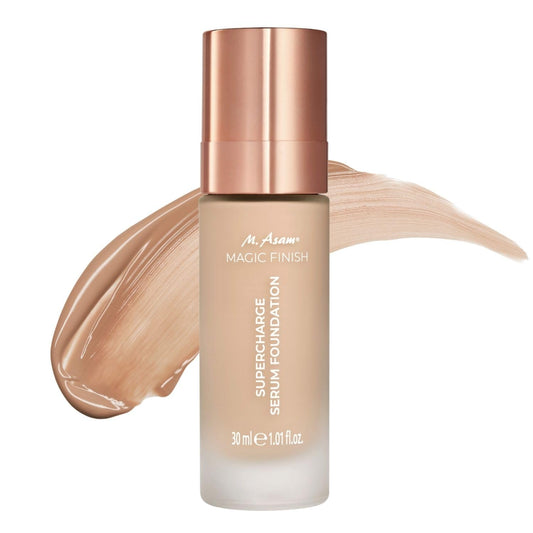 M. Asam MAGIC FINISH Supercharge Serum Foundation Creamy Nude (1.01 Fl Oz) - Moisturizing Make Up & Firming Face Serum In One, Anti-aging CC Cream With Optimal Coverage & Hyaluronic Acid