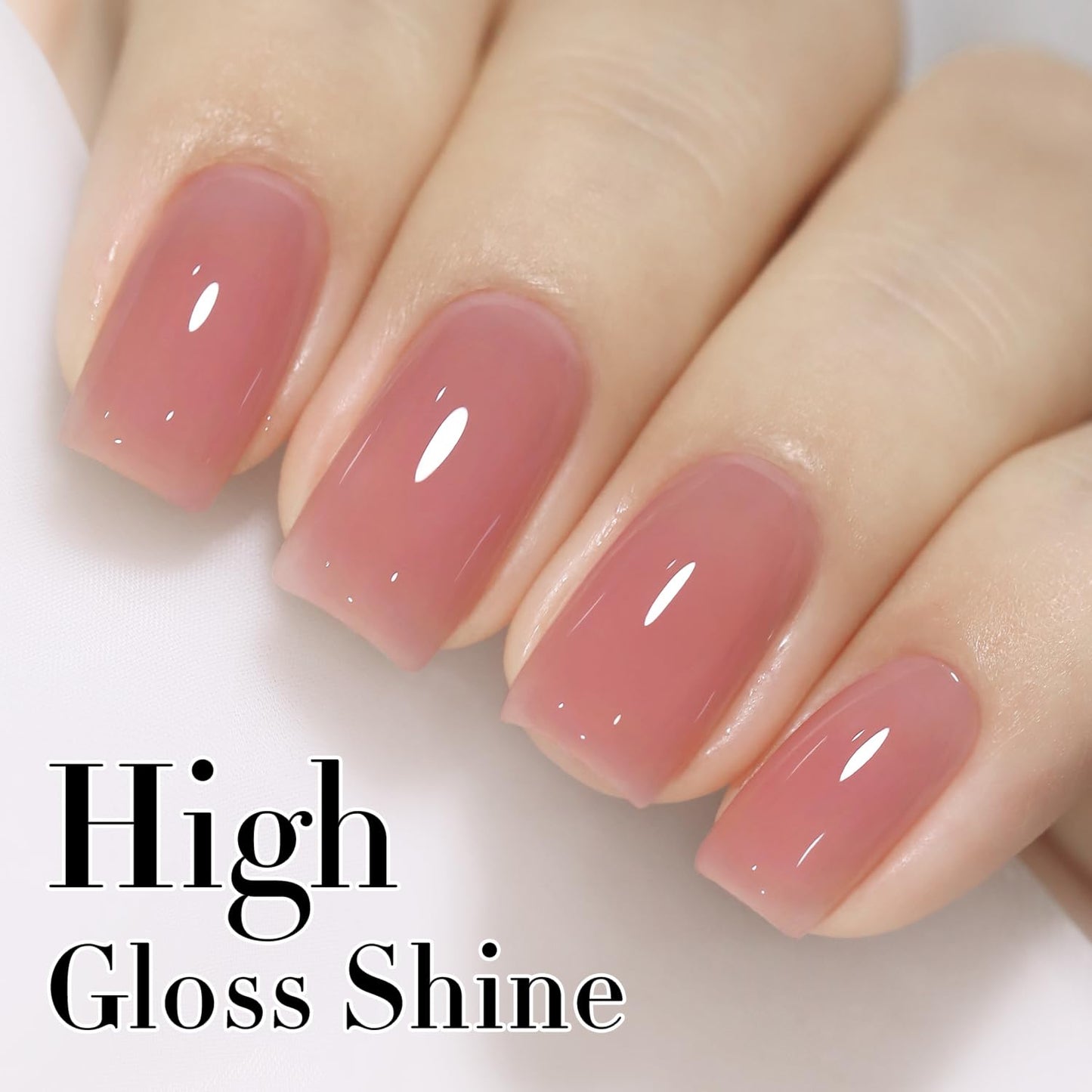 Double Rhythm Gel Polish Translucent Sheer Neutral Natural Light Milky Same Color Same Bottle 15ML Jelly Polish Art DIY at Home (Sheer Pink Nude-A1385)