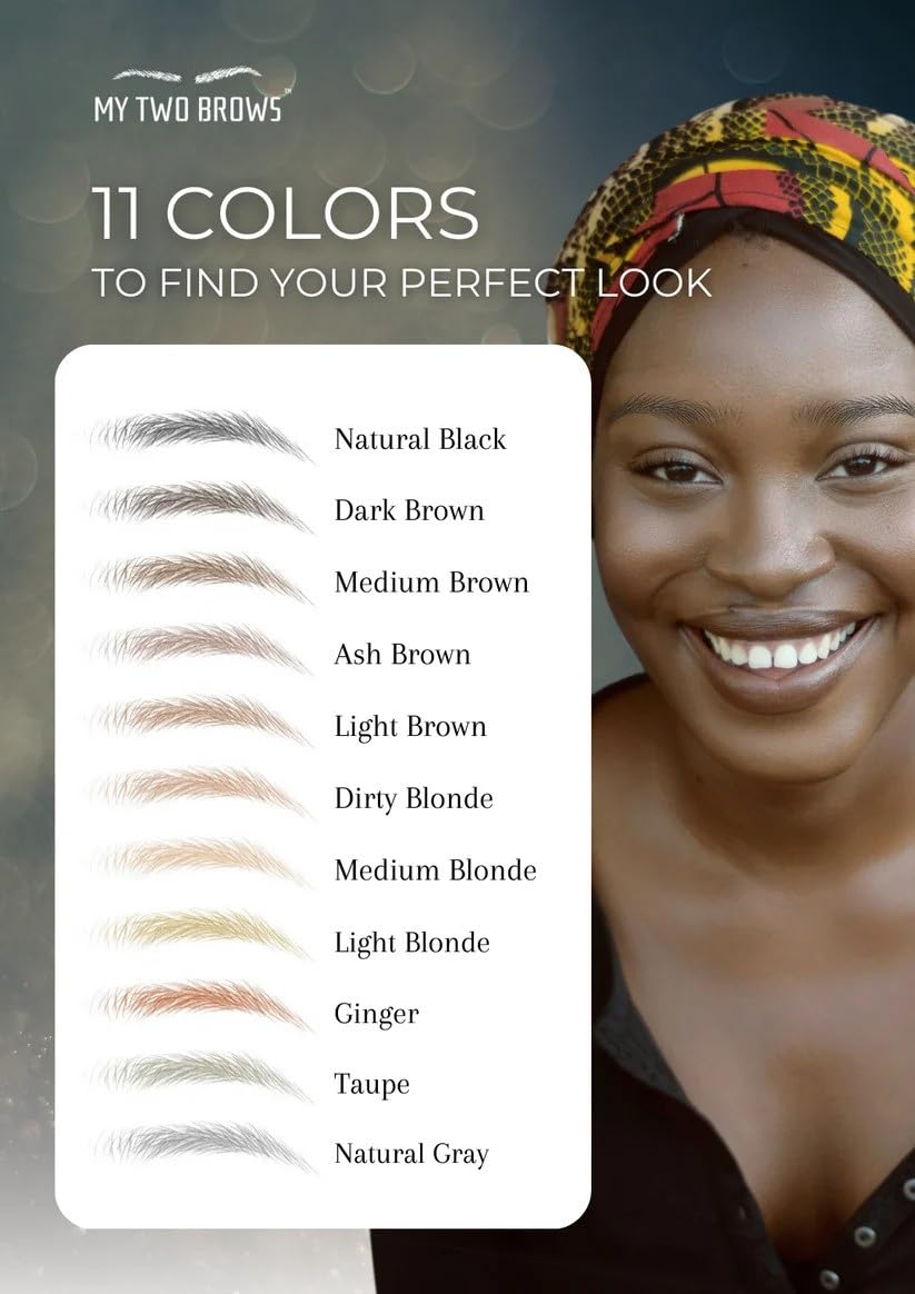 (10 pairs) Natural Black Temporary Eyebrow Tattoo - Extra Large Size - Waterproof & Smudgeproof - Assertive Arch Style Eyebrow Stickers - Sheet Lasts up to 30 Days - Won't Work on Existing Brows