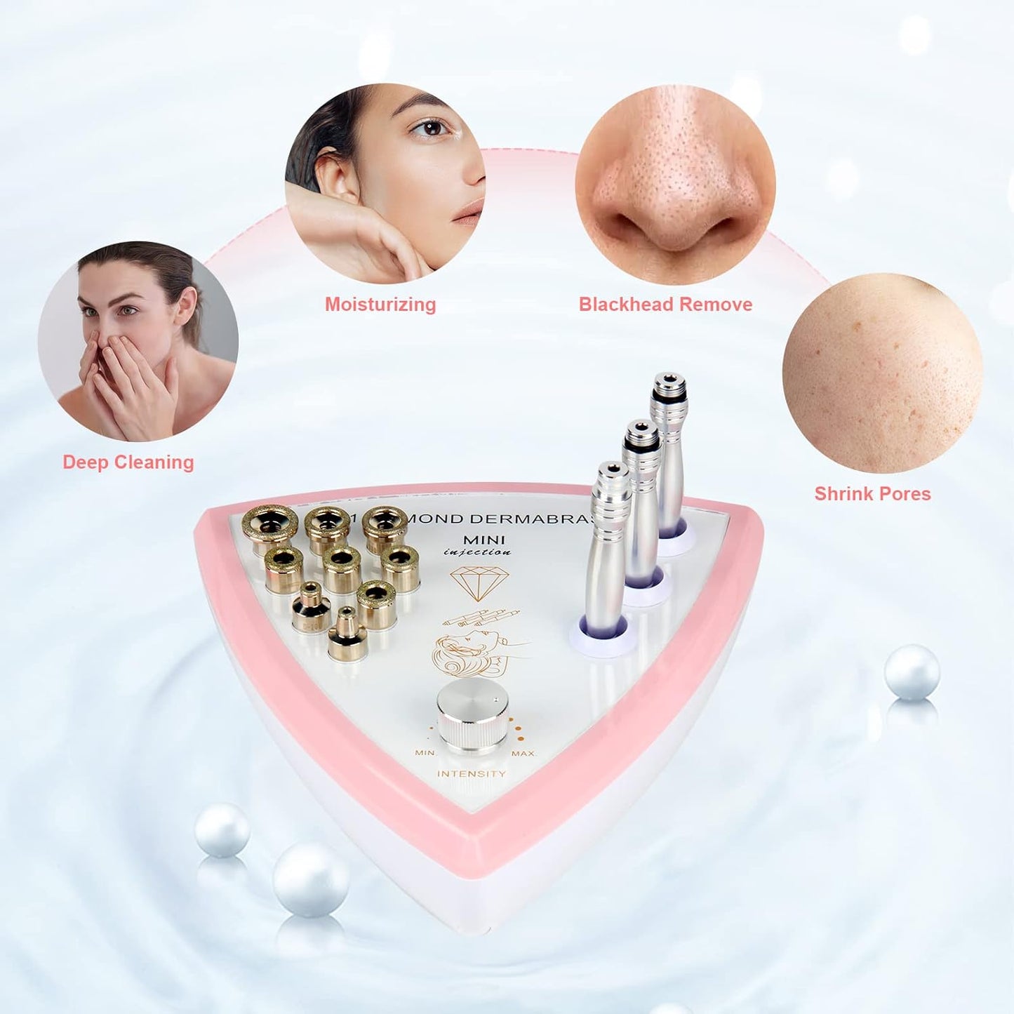 Diamond Microdermabrasion Machine Professional Beauty Facial Skin Care Equipment Microdermabrasion Device with Vacuum Spray for Salon Personal Home Use(Strong Suction Power: 65-68cmhg)