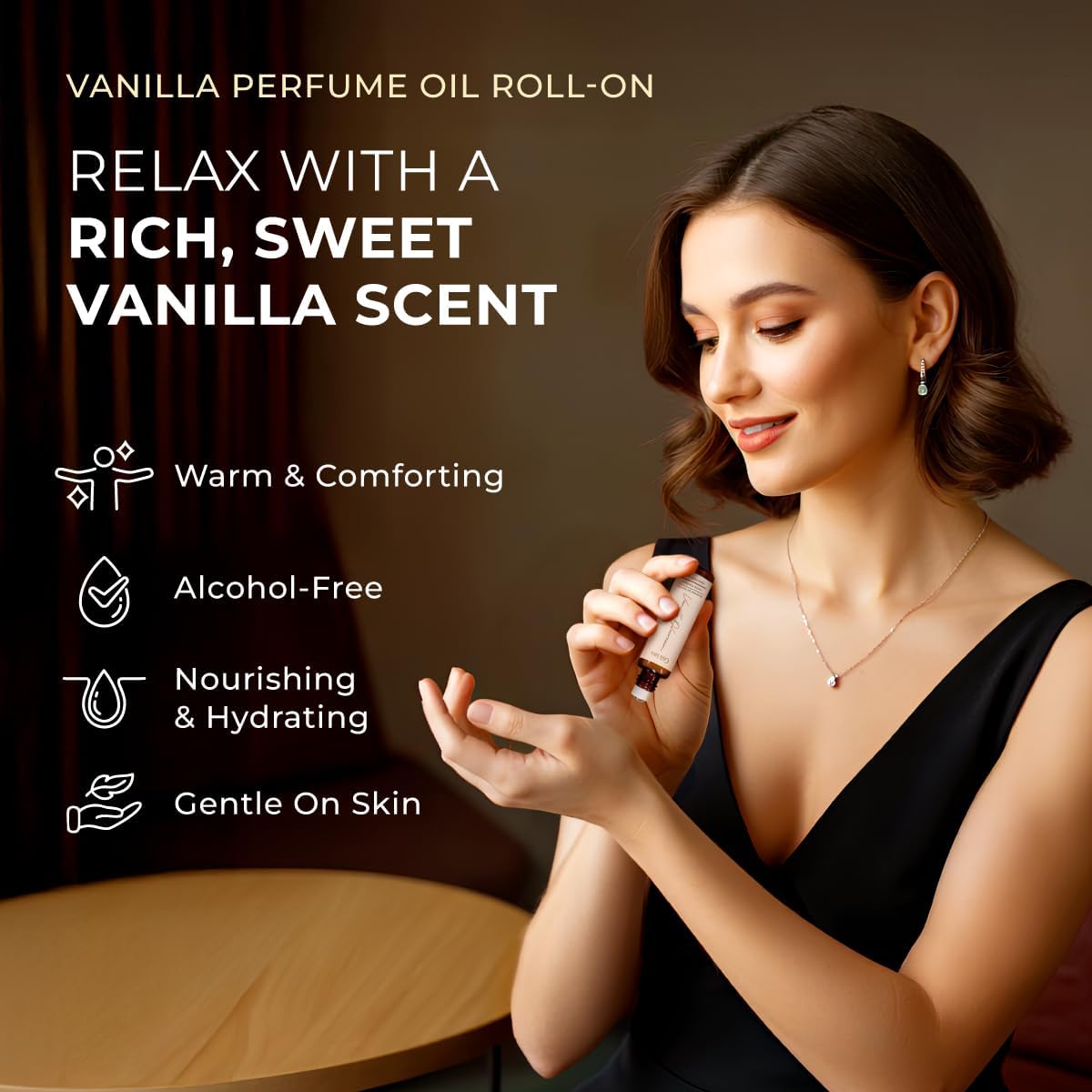 Gya Labs Vanilla Essential Oil Roll on for Skin - Self Care Roller Aromatherapy, Alcohol Free, Travel Size - 0.34 Fl Oz - 100% Pure Natural Vanilla Perfume Oil for Women