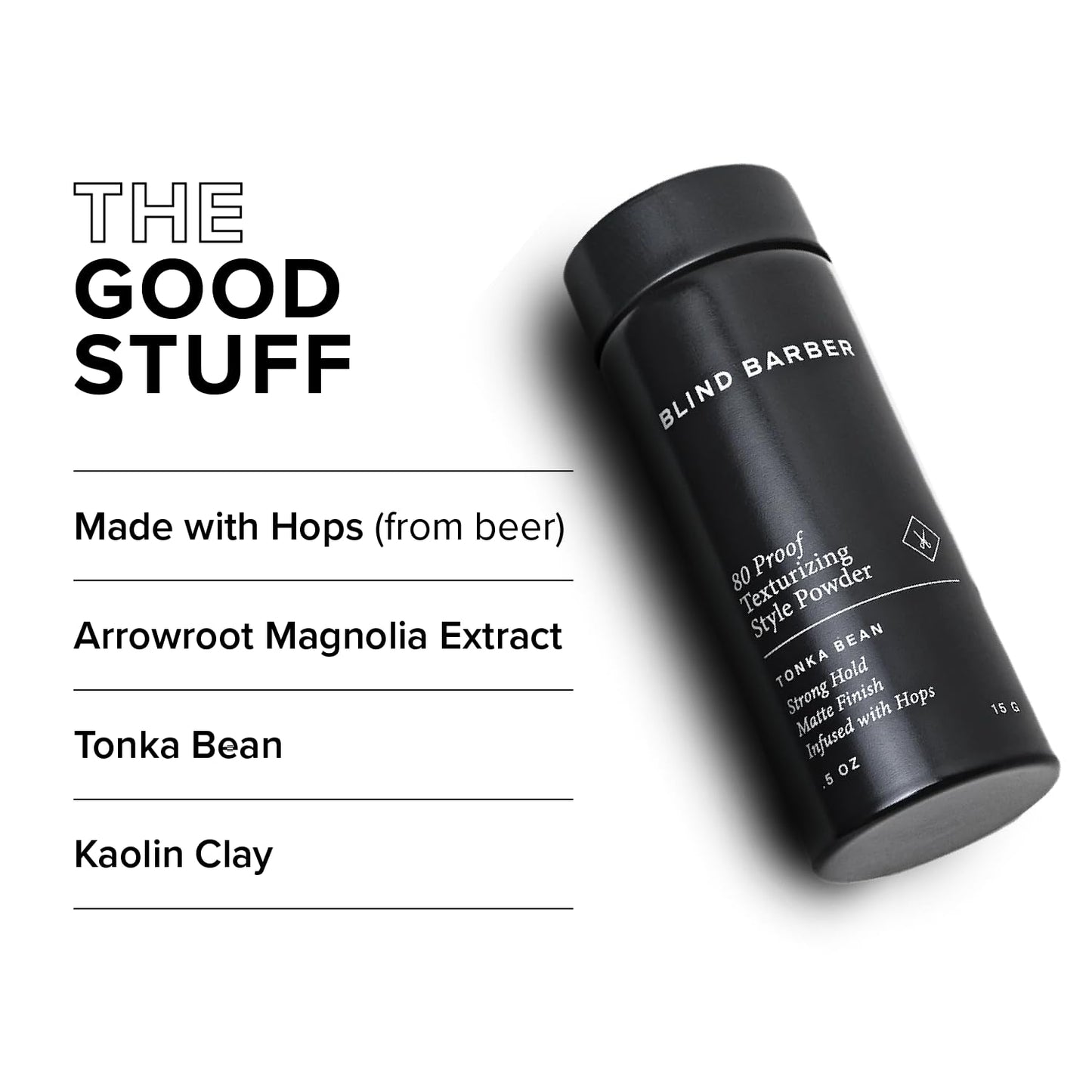 Blind Barber 80 Proof Texturizing Powder - Hair Styling Texture Powder for Men - Builds Weightless Volume - Matte Finish - Medium-to-Strong Hold Hair Products (0.5 oz)