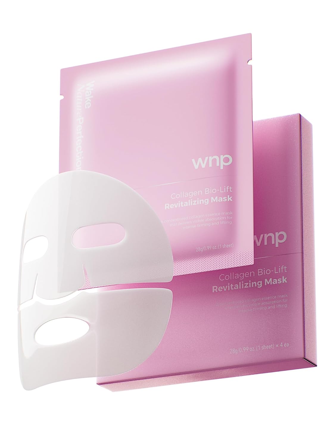 WNP 6D Bionic Collagen Bio‑Gel Mask Hydrating Overnight Real Deep with 5.1% Collagen, Niacinamide, Hyaluronic Acid|Firming, Anti‑Aging, Brightening for sensitive skin 28g x4ea