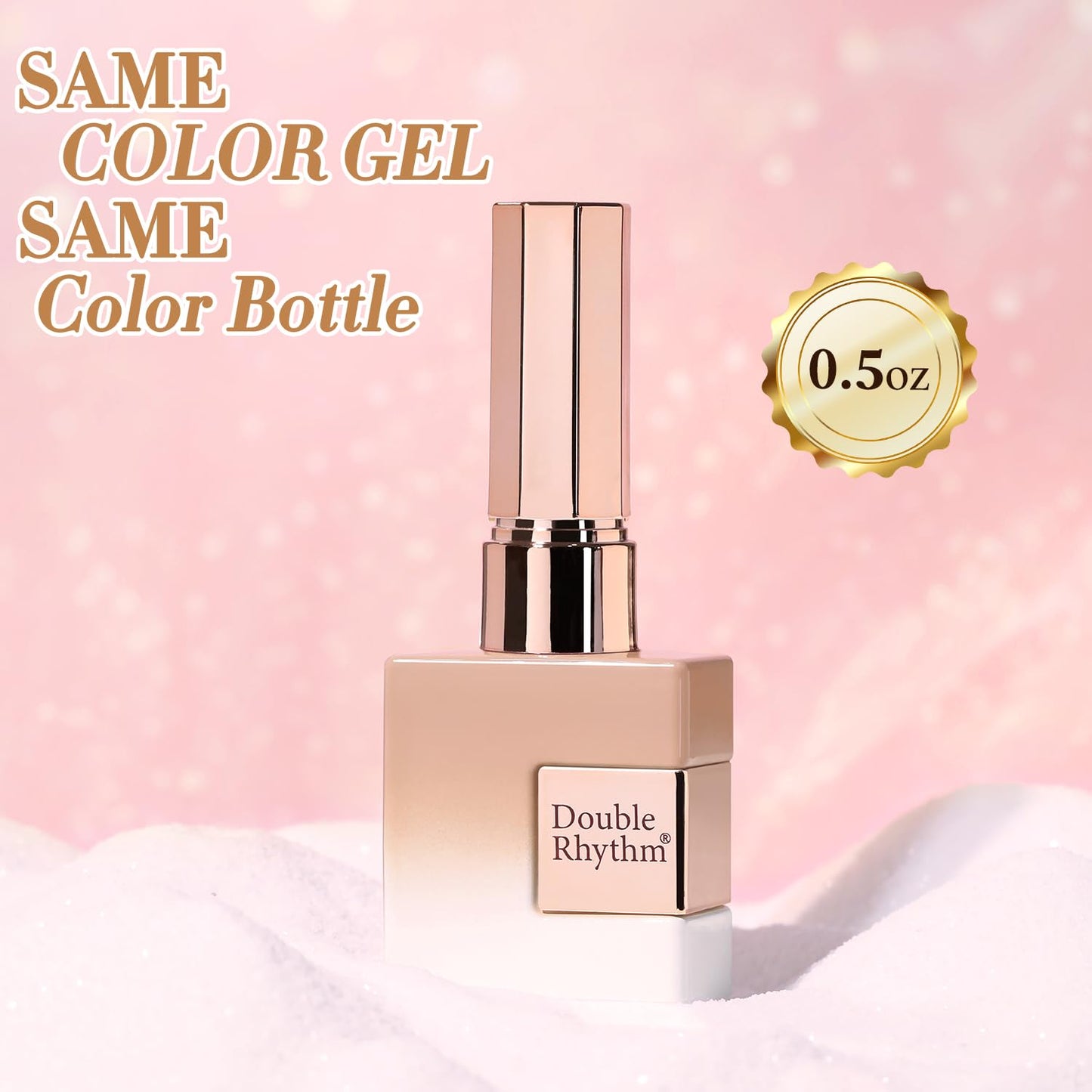 Double Rhythm 0.5 Oz Cat Eye Gel Polish with Magnet Same Color Same Bottle Holographic Glitter Shimmer Translucent Color Salon 15 ML Magnetic Nail Art ((Nude-MC1167)