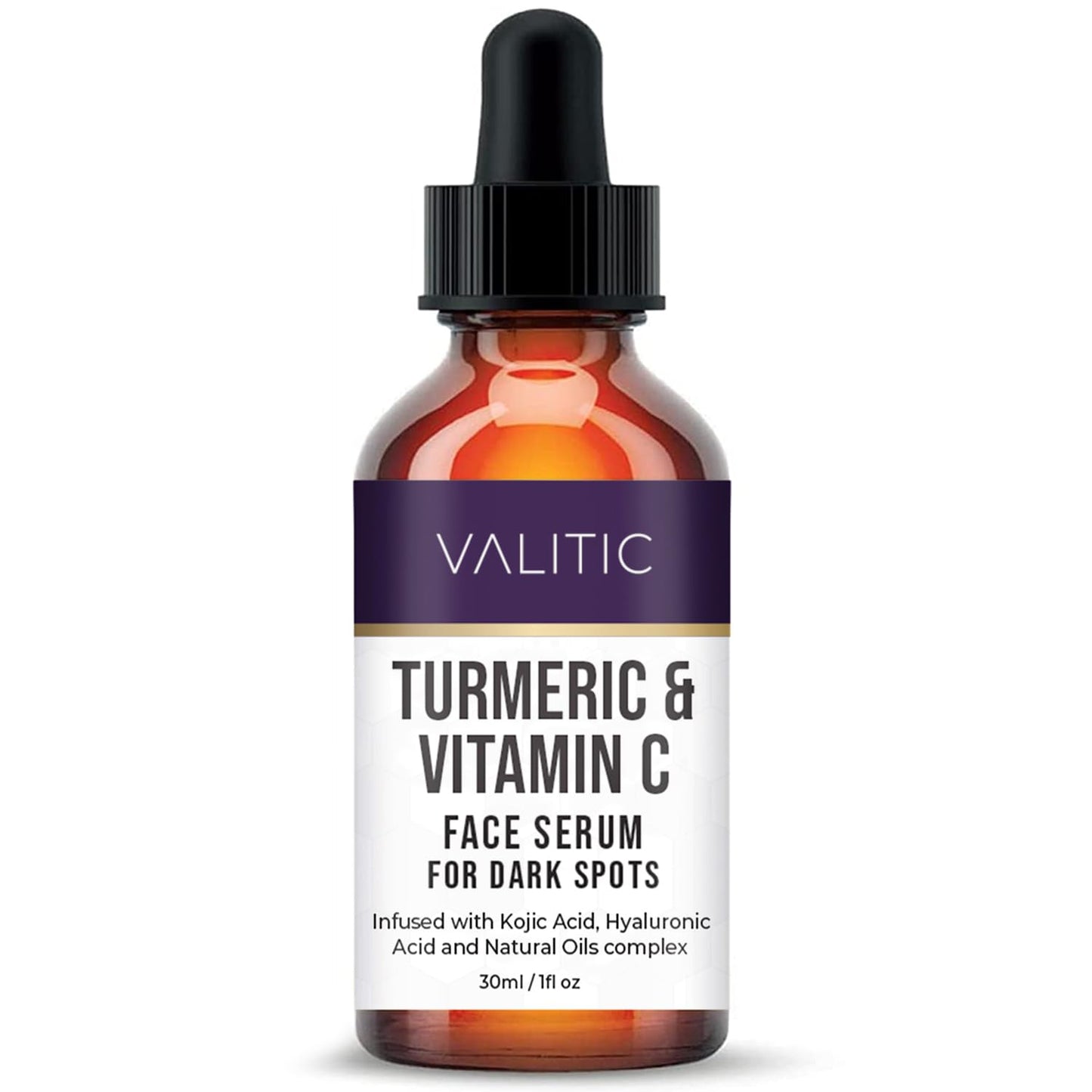 VALITIC Vitamin C Serum - Anti Aging and Dark Spot Remover for Face, Skin Care with Hyaluronic Acid, Collagen, Kojic Acid, Turmeric Oil - Brightening Face Serum 1 fl oz