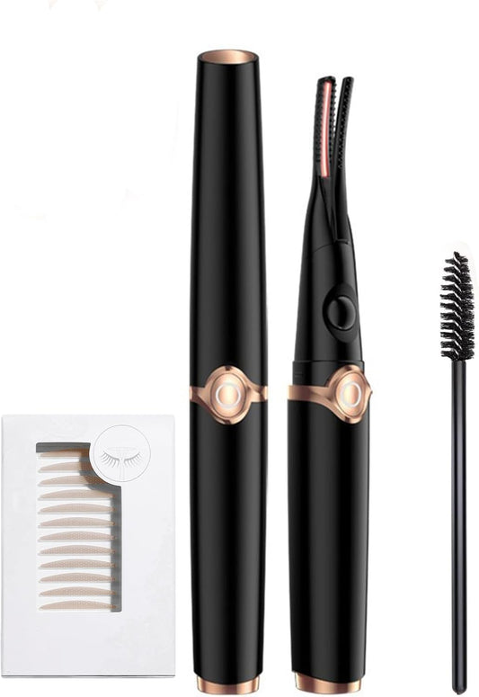 Electric Eyelash Curlers, 2025 New Heated Eyelash Curler, Eyelash Curler for Women, with 8s Fast Heating, 3 Adjustable Temperatures, USB Rechargeable for Long-Lasting Curls (Black)