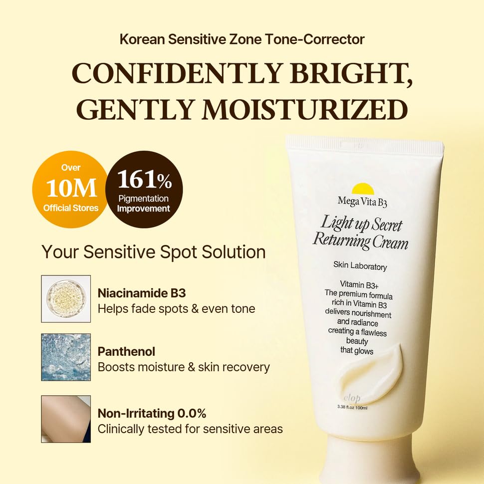 brightening cream - Korean brightening care Niacinamide bikini area, Intimate Areas, Underarm, Inner Thigh - Mega Vita B3 Light up Secret Returning Cream 100ml / 3.38 fl.oz