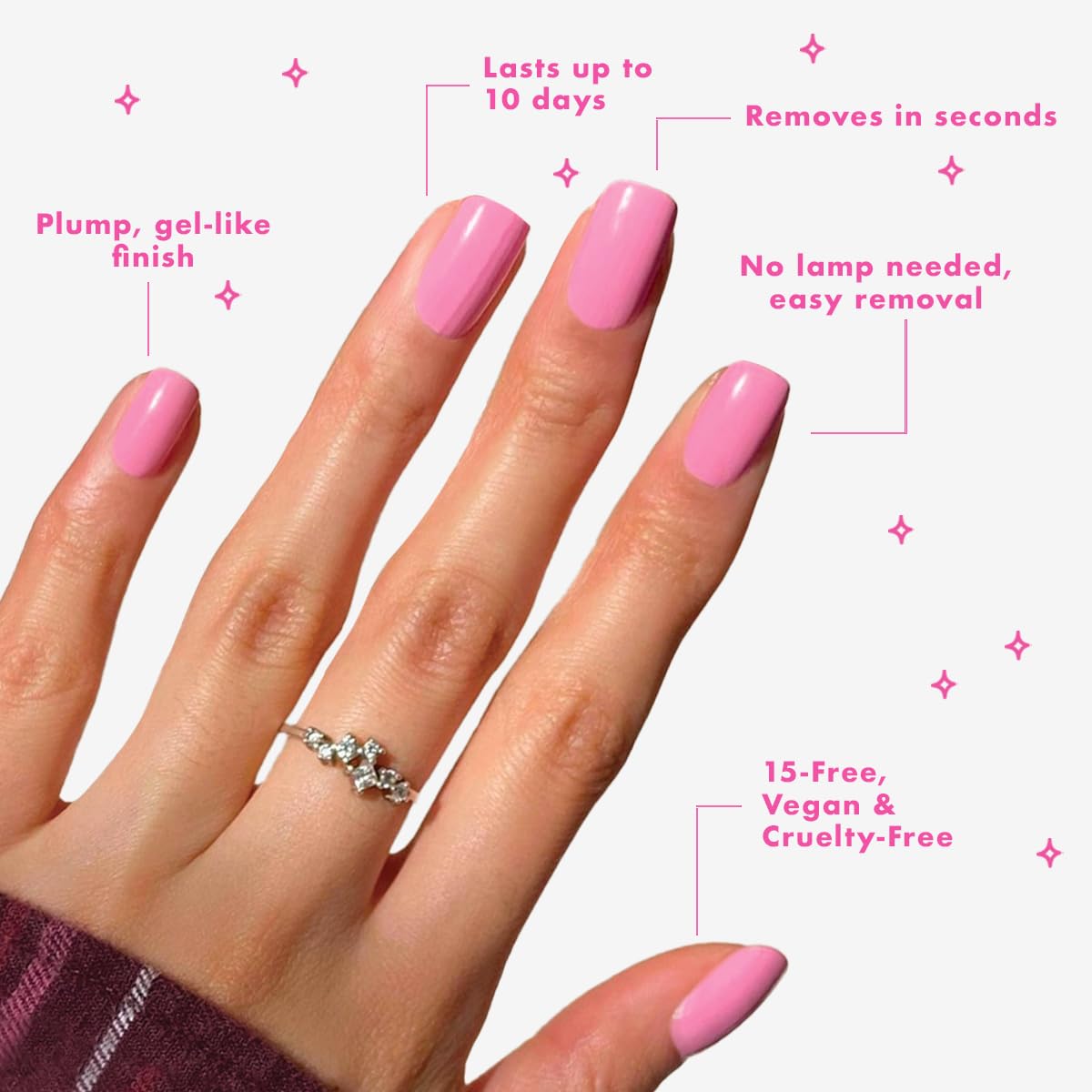 Olive & June Long Lasting Nail Polish | Plump, Gel-Like Finish No Lamp Needed | Lasts up to 10 days | Salon-Quality Color at Home | 15-Free, Vegan Cruelty-Free Chip-Resistant Shine | JM Pinky Lavender
