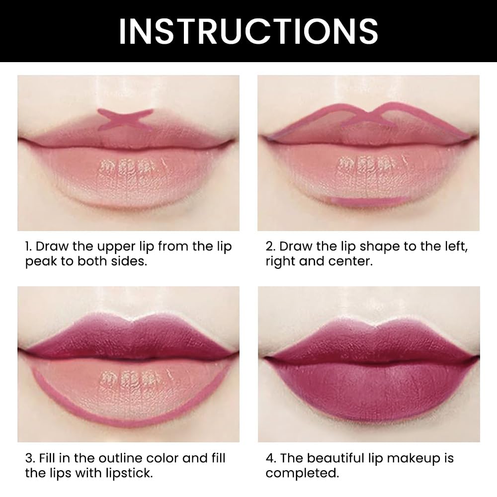 evpct 1Pcs Rose Red Matte Lip Liner and Lipstick for Women, Rose Magic Lipstick Lip Stain 24 Hours Original Lip Liner Makeup Stain Long Lasting Waterproof Smudge Proof labial Lip Pencil 34#