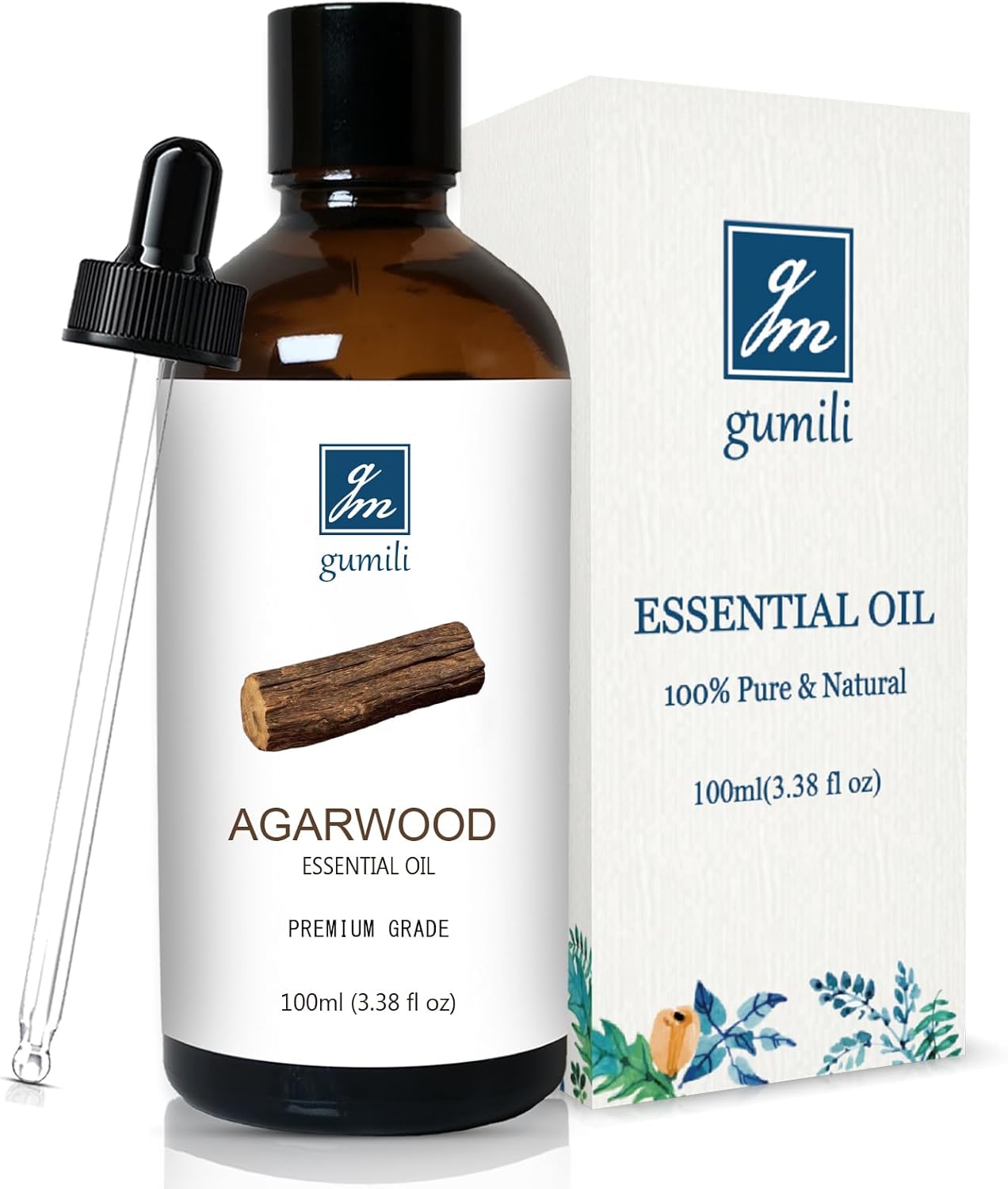 Agarwood Essential Oil 3.38oz/100ml, Pure Qud Oil for Relaxation, Meditation, SPA, Aromatherapy Diffuser