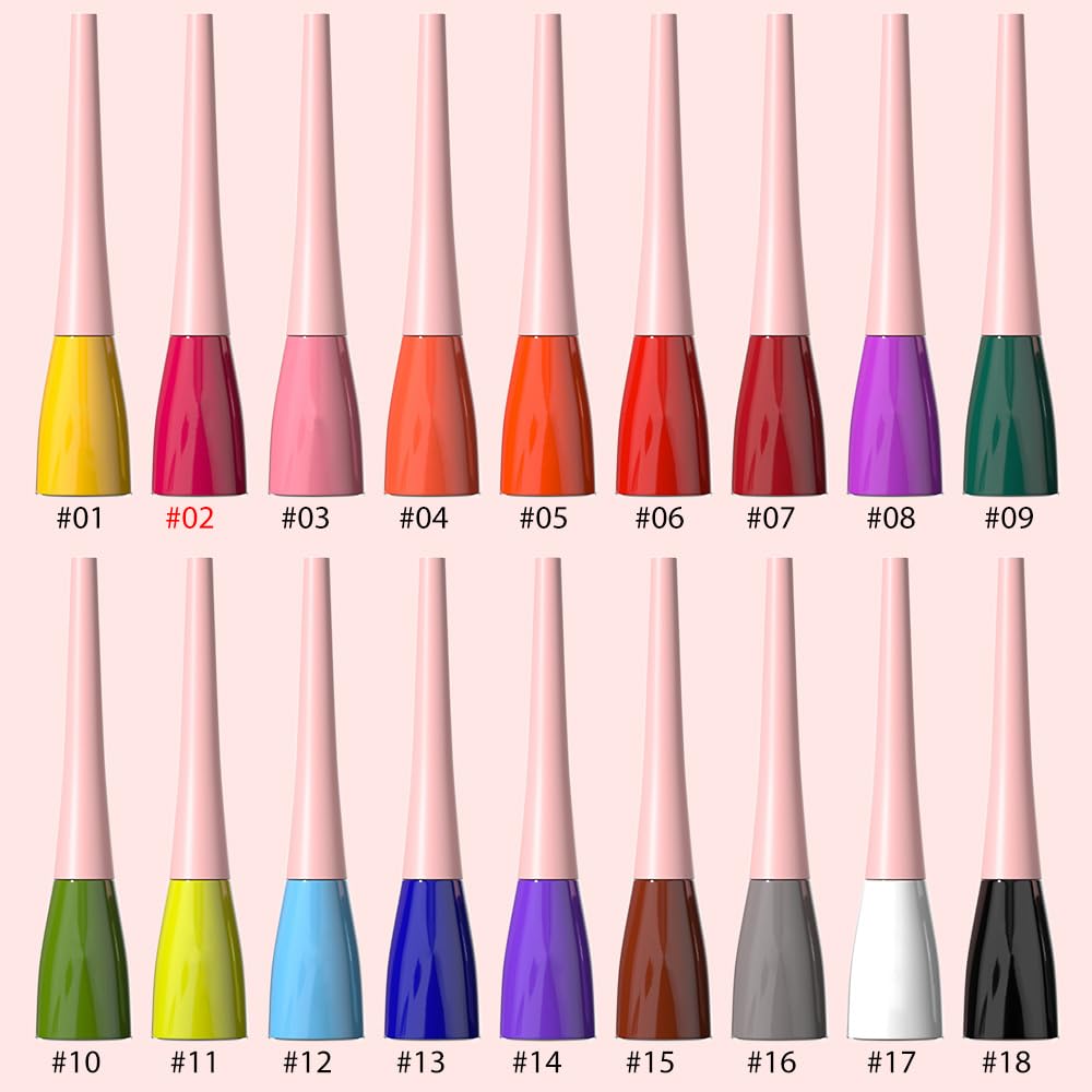 evpct 1Pcs Carmine Red Liquid Eyeliner Makeup Waterproof Red Eye Liners for Women, Eyes Wing Eyeliner Stamps Shapes Colored Eyeliner delineador de ojos a prueba de agua contra el agua blanco para ojos