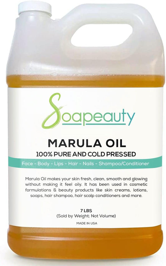 Soapeauty Marula Oil 100% Pure & Natural, Cold Pressed, Rich in Vitamin E & Omega Fatty Acids | Best for Skin, Hair, Face, Nails, and Soap Making | 7 lb