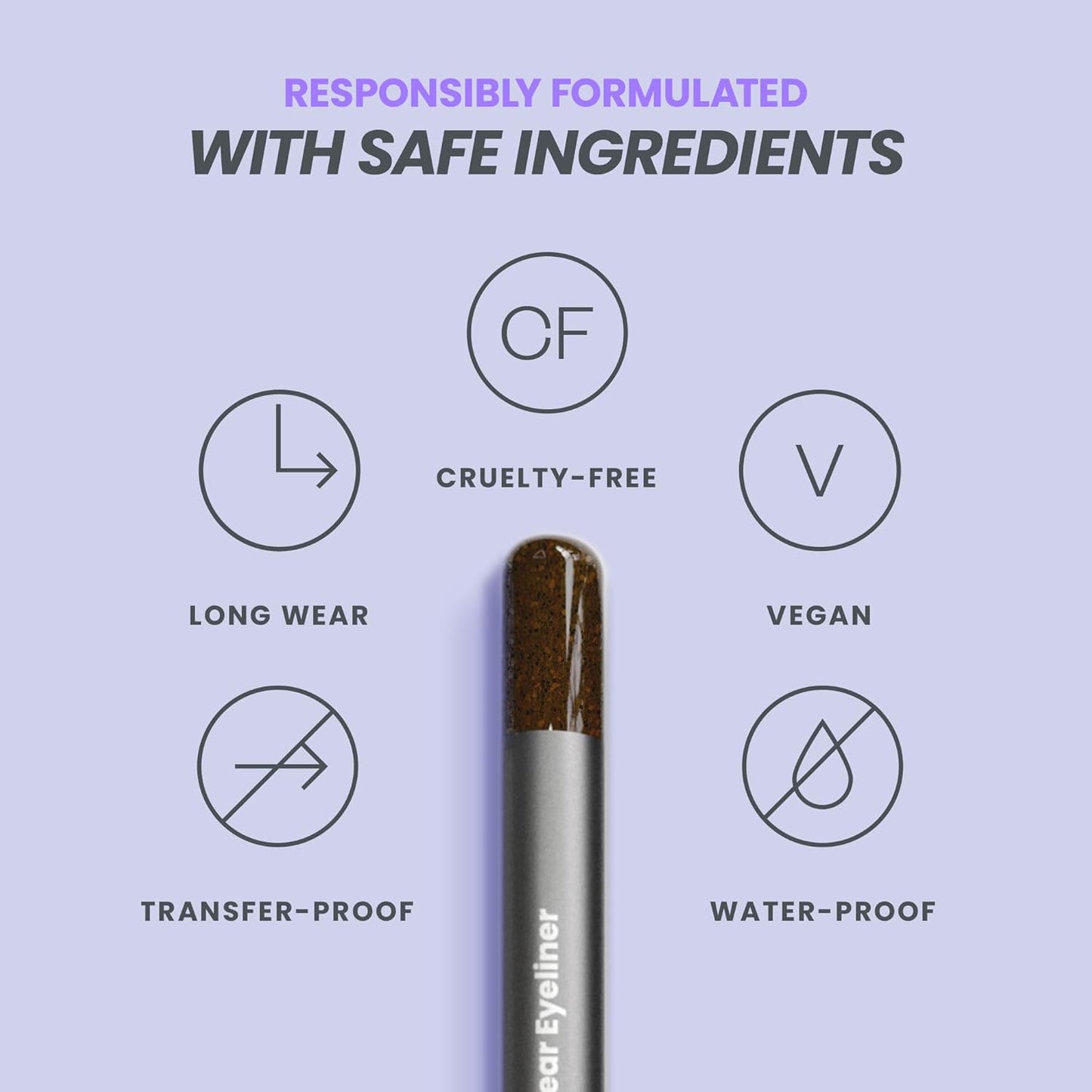 Wonderskin Eyeliner Pencil, 1440 Longwear Brown Glitter Eyeliner Pencil - Waterproof, Sharpenable & Smudge Proof