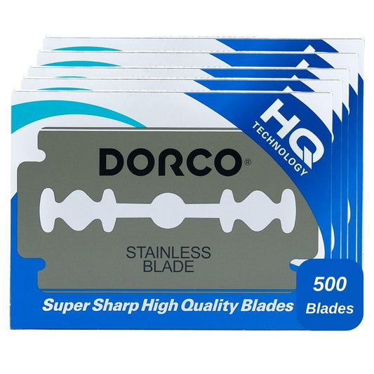 Dorco ST300 Platinum Extra Double Edge Razor Blades 500 Count, Premium Stainless Steel Shaving Blades, Super Sharp for Smooth, Precise Shave