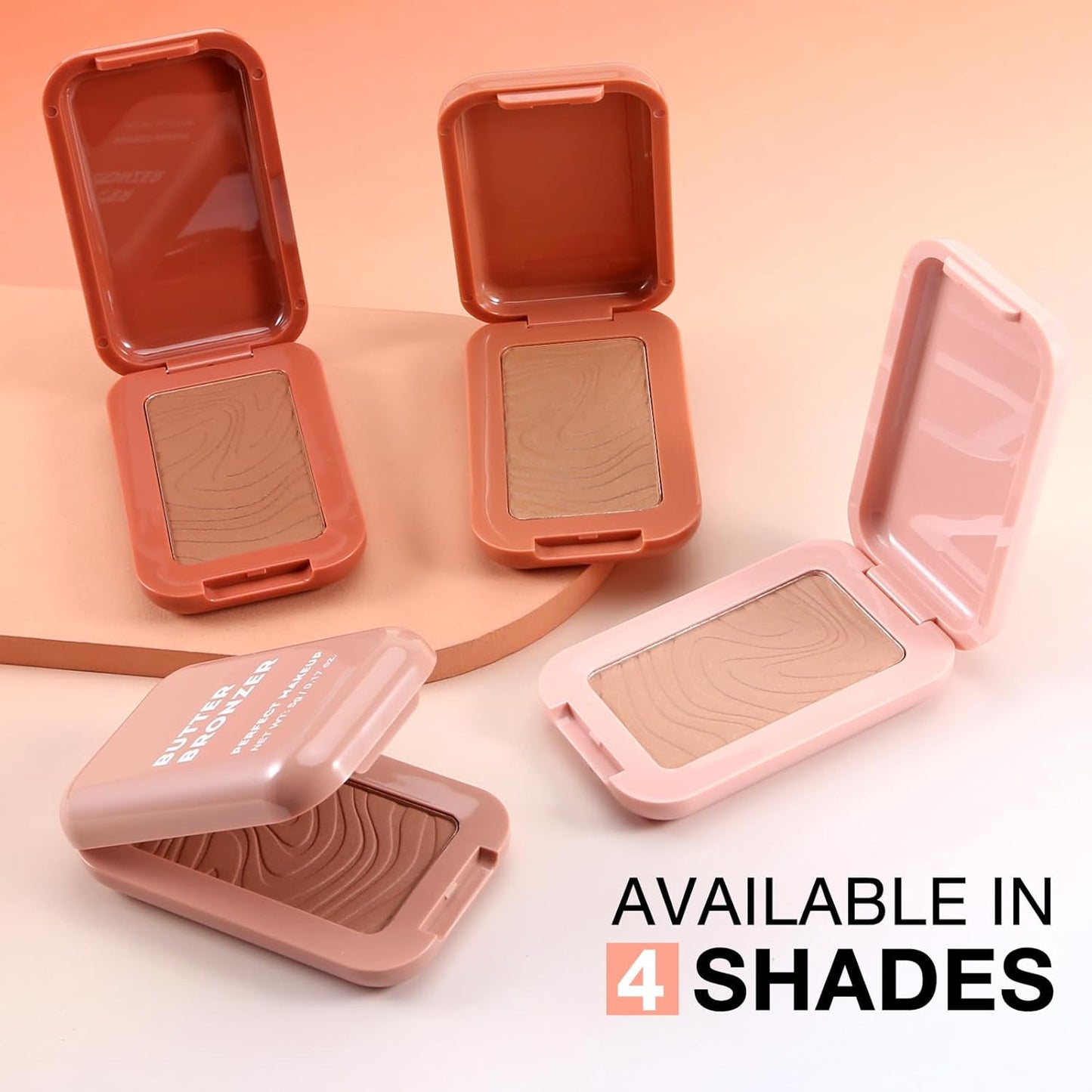 Boobeen Soft Matte Bronzer, Contour Palette for Face, Bronzing & Blush Powder for Contouring, Long-lasting & Buildable Bronzed Shimmer
