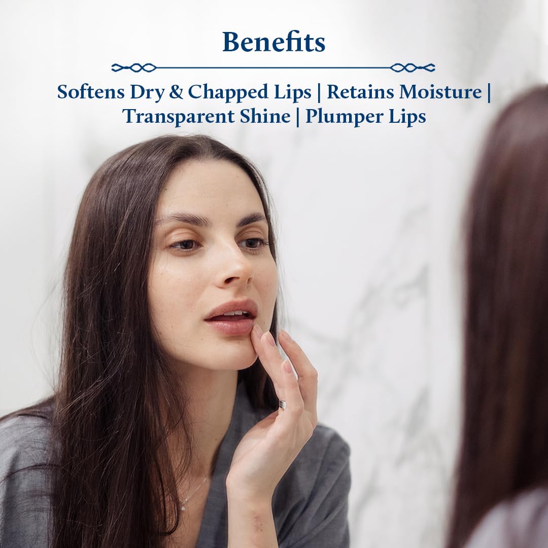 Blue Nectar Natural Hydrating Coffee Lip Balm with Organic Ghee for Dry Cracked Lips | Ayurvedic Lip Gloss with Herbal Clean Ingredients (0.35 oz, 10 Herbs)