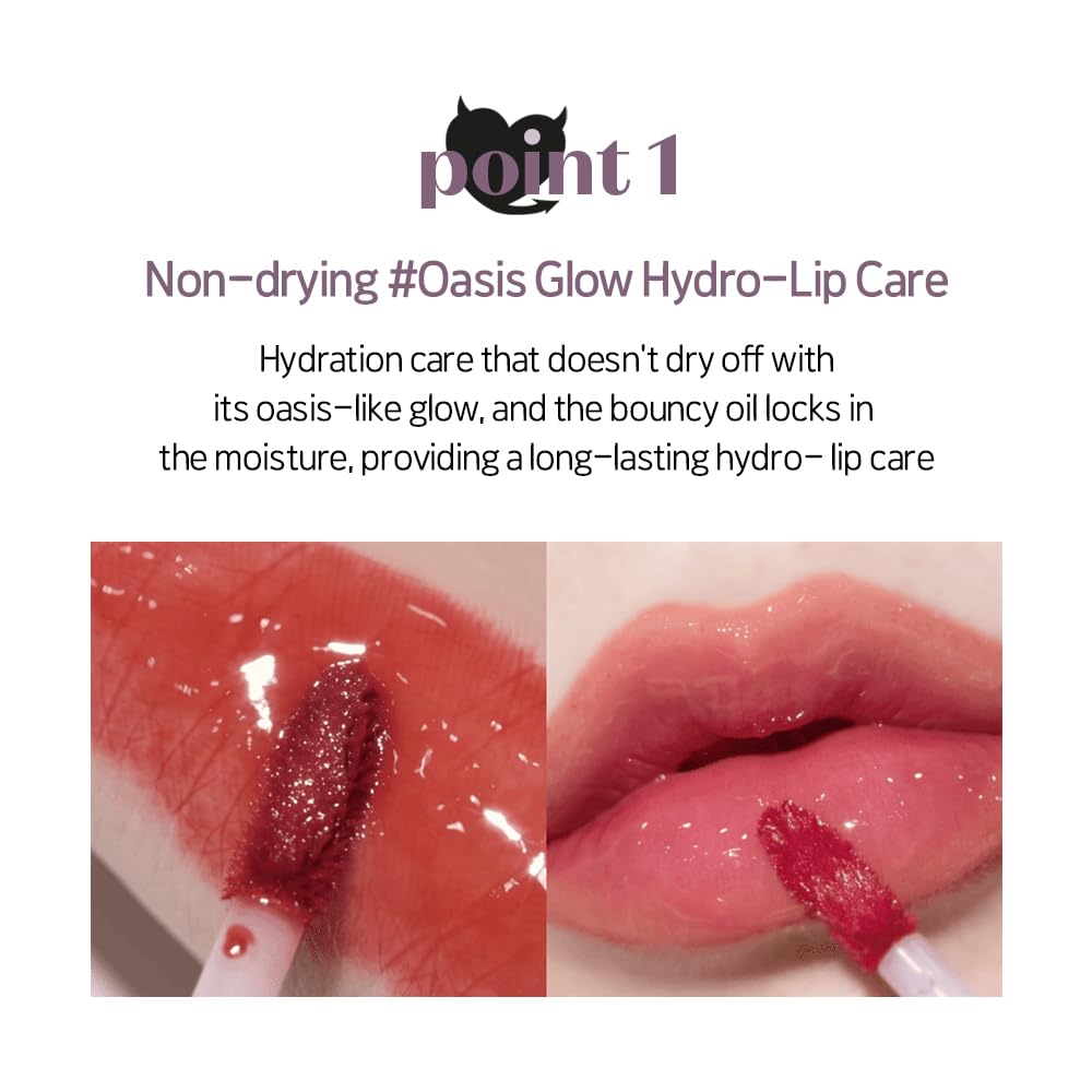 ETUDE Over Growy Lip Stain Tint, Fake Red, 0.1 oz (3 g), Lipstick, Glossy Finish, Highly Moisturizing, Melotint, Plush, Glossy, Volume, Vegan Certified