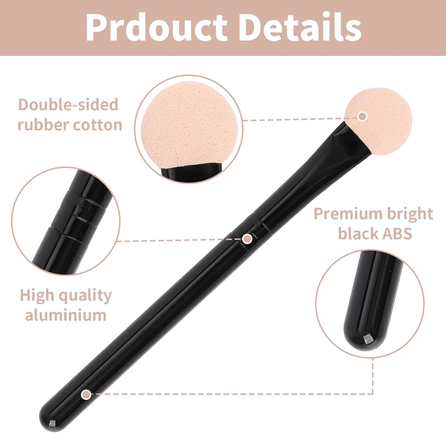 Eyeshadow Applicators Double Sided Sponge Makeup Brushes Reusable 8Pcs Round Foam Eye Shadow Applicator Sticks Brush Set Washable