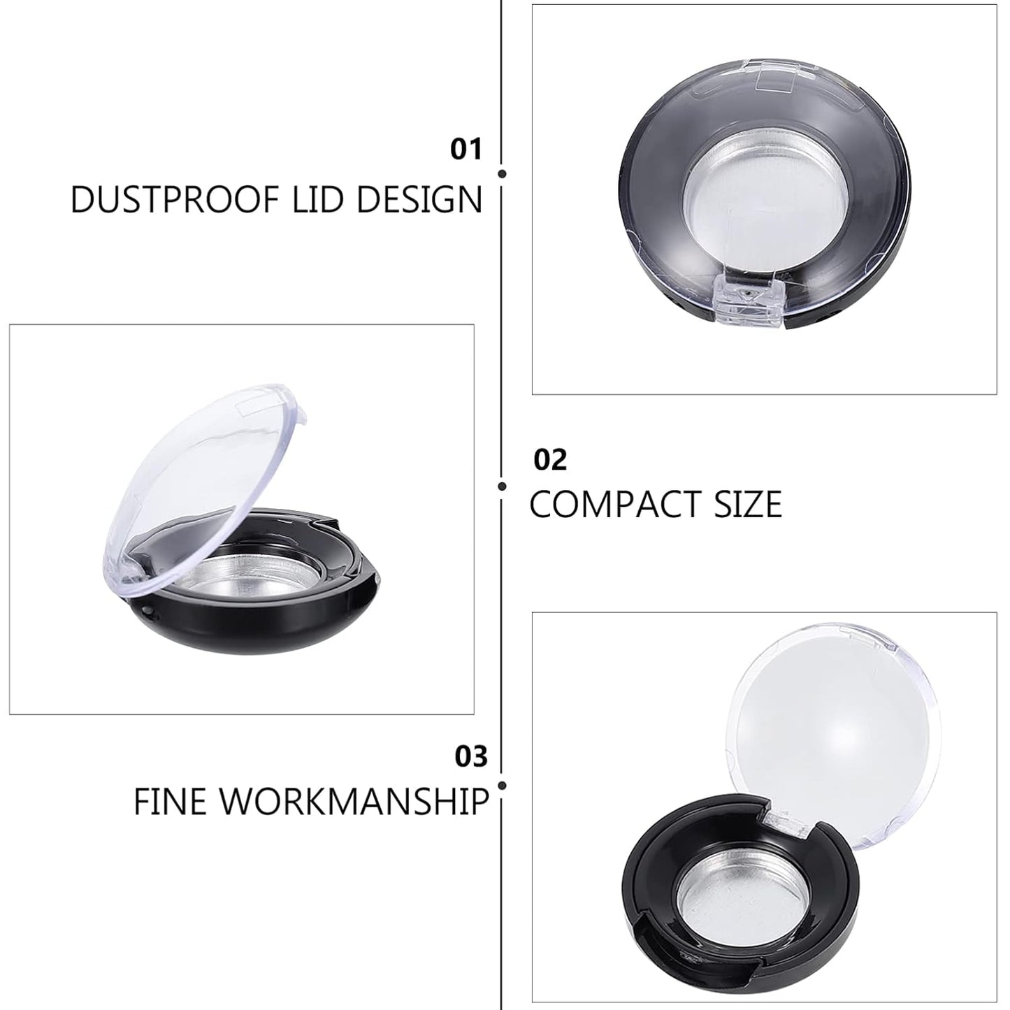 Lurrose Makeup Pallet 8pcs Empty Eyeshadow Trays Round Blusher Case Lipstick Highlighting Powder Make Up Pans Container Cosmetics Sub Package Holder Bulk Highlighters