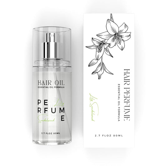 Hair Perfume Oil for Women (Lily Sandalwood), Argan Oil Heat Protection Spray for Dry, Damaged, Firzzy Hair Care, Long Lasting Fragrance Mist with Keratin & Elastin for Nourish & Smooth 2.7 fl oz
