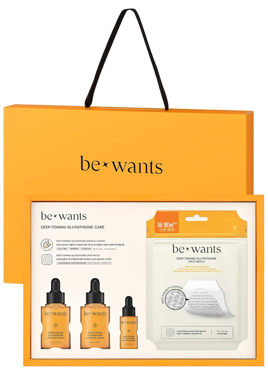 [K-Beauty] Bewants Deep Toning Glutathione Ampoule Serum | Korean Skincare with Vitamin C & Calendula Extract, 1.01 fl.oz & Bewants Deep Toning Glutathione Spot Patch