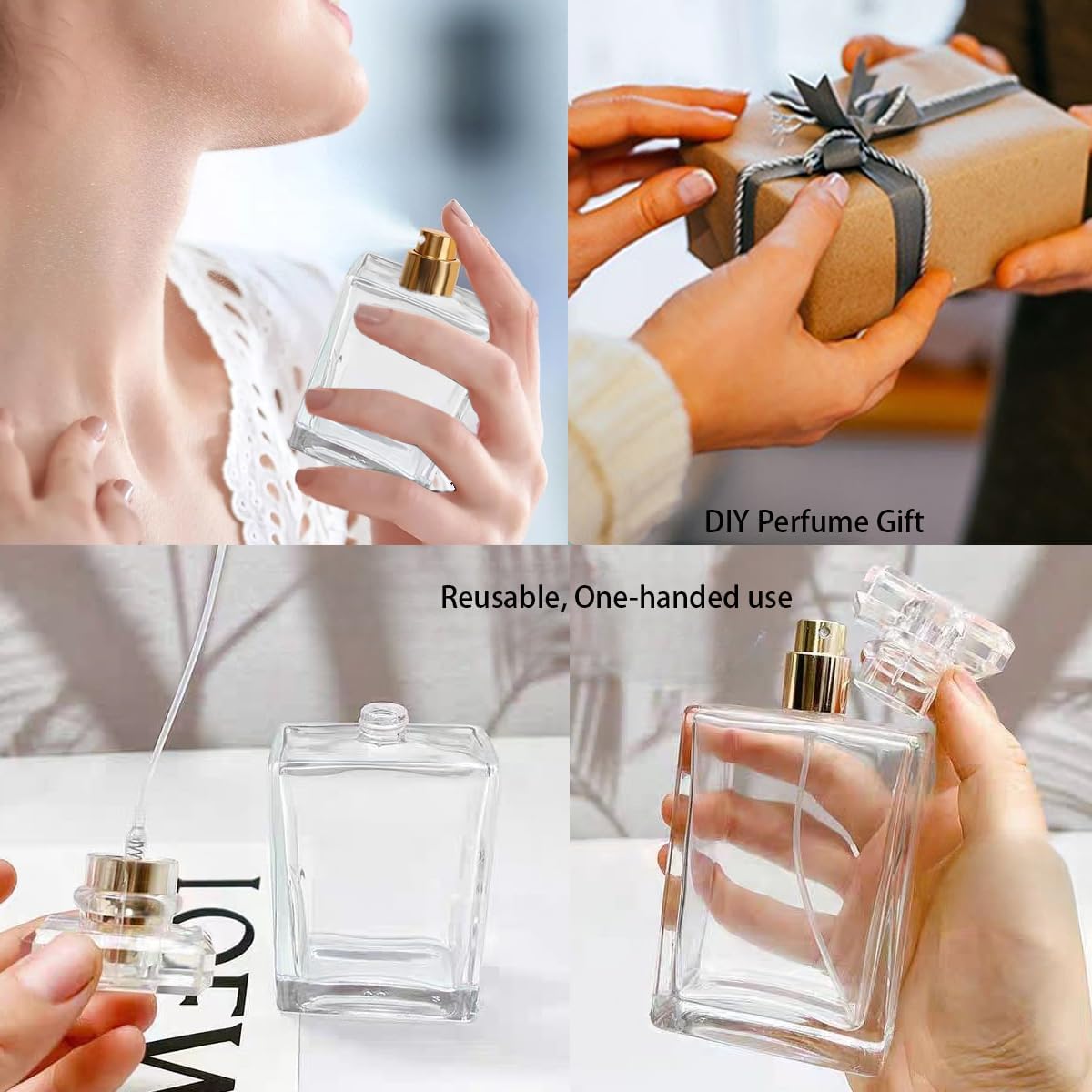 3 Pcs Perfume Bottle Atomizers,1 oz Refillable Fine Mist Sprayer Empty Fragrance Bottles Portable Travel Perfume Dispenser Containers for Essential Oil perfumery(30ml)