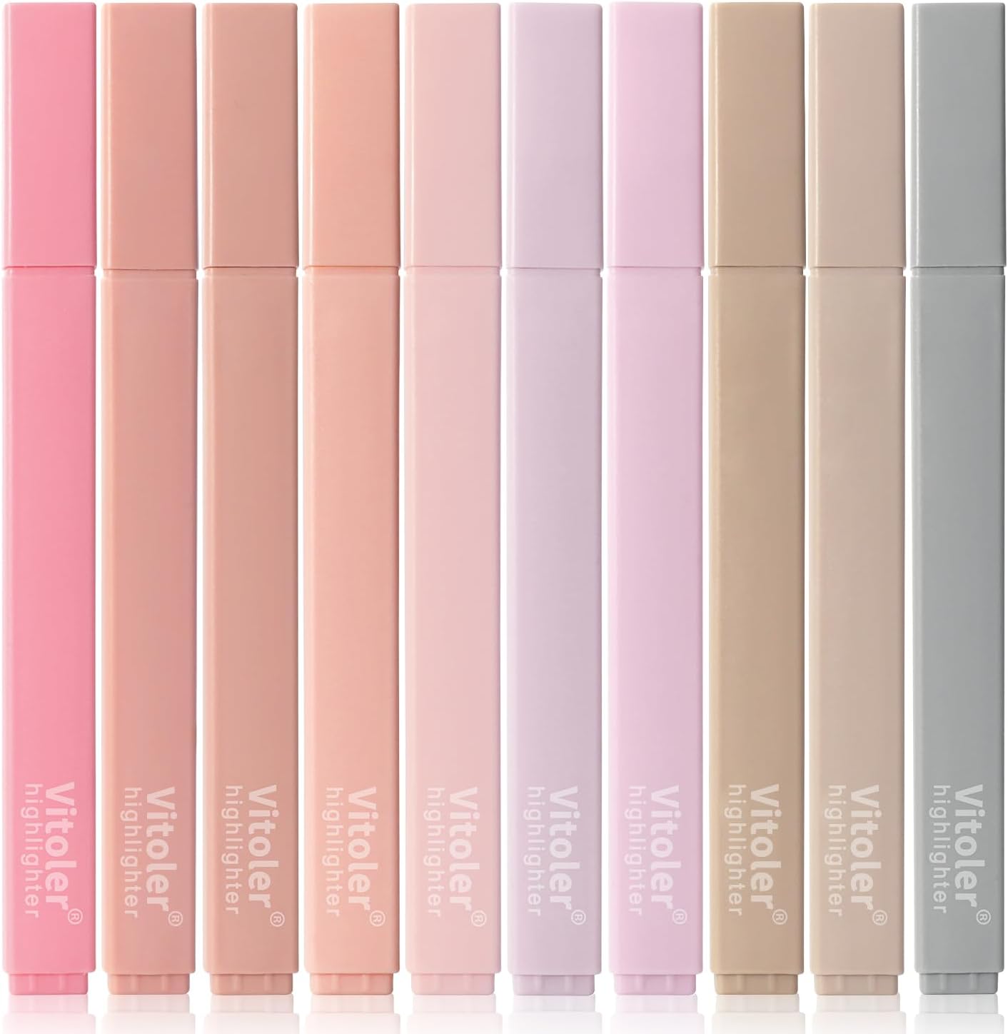 Vitoler Highlighters Assorted Colors,10pcs Cute Pastel Highlighters Multicolor Highlighter for Aesthetic Office School Supplies