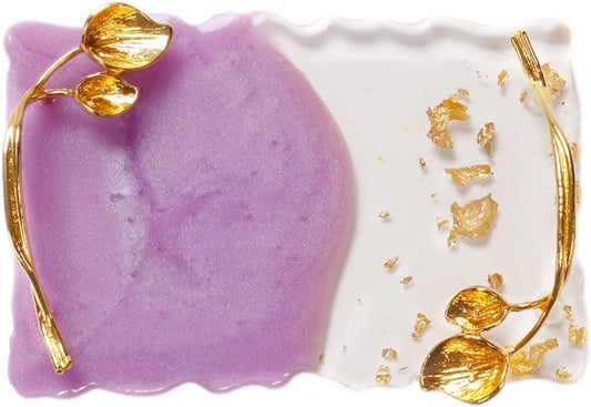 2023 Retro Nail Art Palette, Nail Painting Mixed Color Palette with Leaves Handle, Nail Holder Gel Color Makeup Display Board Pallet (Purple)