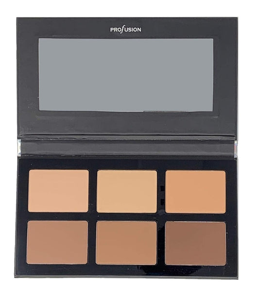 Profusion Cosmetics Pro Contour Palette - Portable, Thin and Lightweight Professional 3 Bronze & 3 Matte Highlight Colors With Full Length Mirror