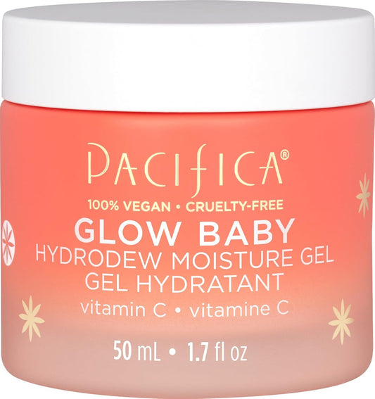 Pacifica Glow Baby Hydrodew Gel Moisturizer – Vitamin C & Niacinamide Dewy Face Gel for Glowing Skin, Lightweight Oil-Free Daily Moisturizer for Brightening & Hydration, Vegan & Clean Beauty Formula