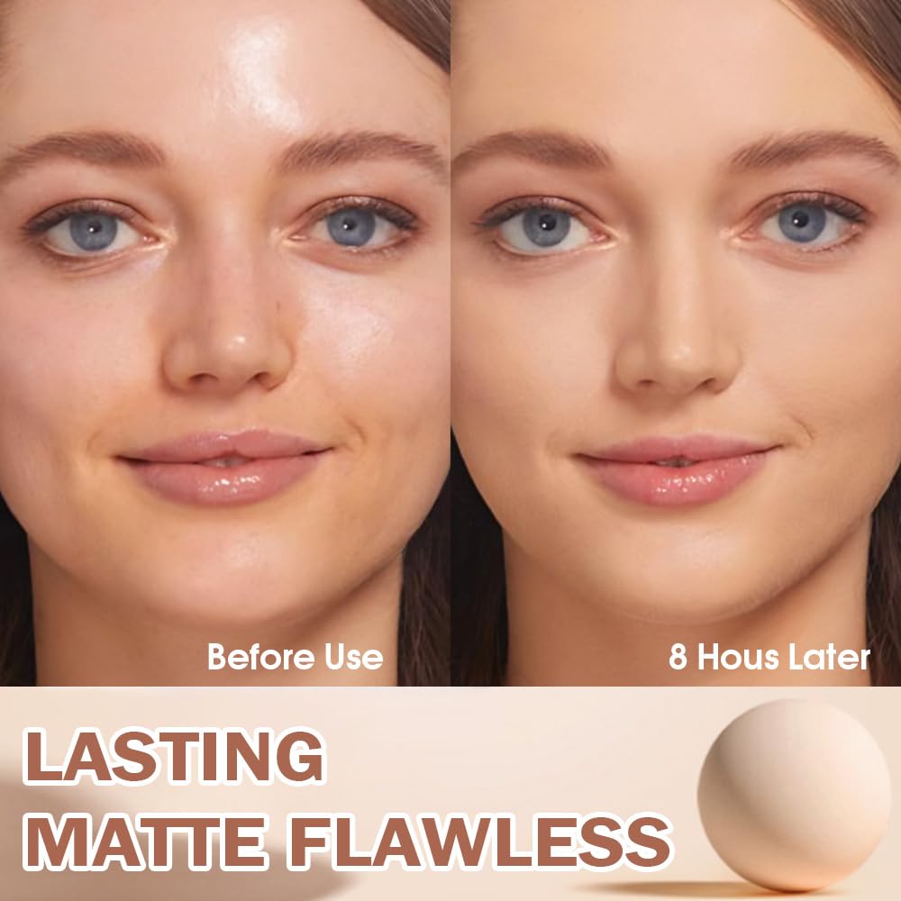 Kaely Oil Control Face Pressed Powder, Perfection Matte Compact Powder, Long Lasting Waterproof Finishing Powder Makeup, polvo compacto de maquillaje, Lightweight, Vegan, 245 Radiant Honey