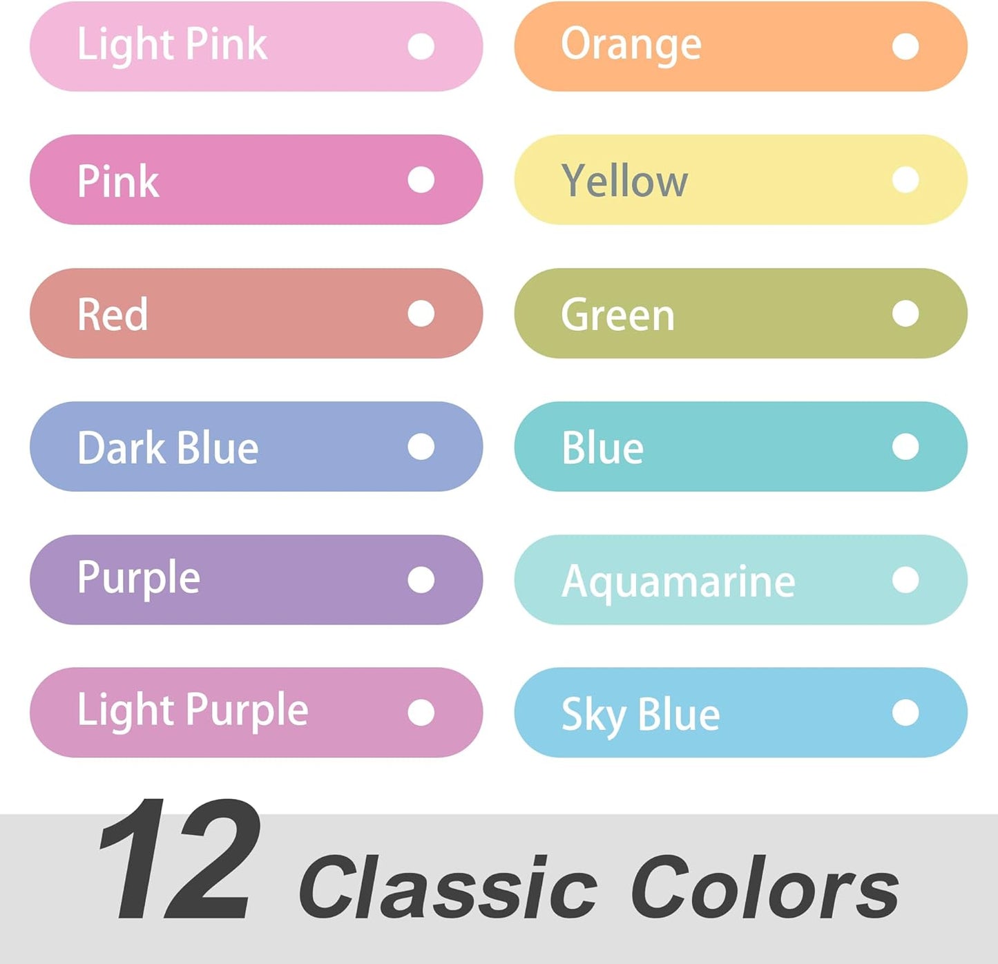 Highlighters Assorted Colors, 12 Pack Dual Tip Aesthetic Highlighter Markers No Bleed Perfect for Bible and Journaling