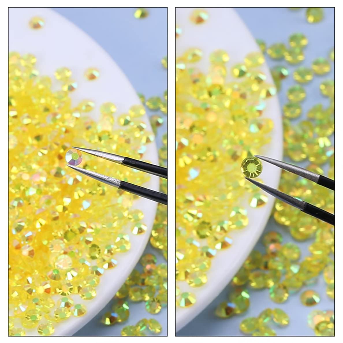 720 Pcs SS30 6mm AB Flatback Rhinestones for Nails Art Crafts Transparent Glitter Round Gems Crystals DIY Clothes Shoes(Clear Citrine AB)