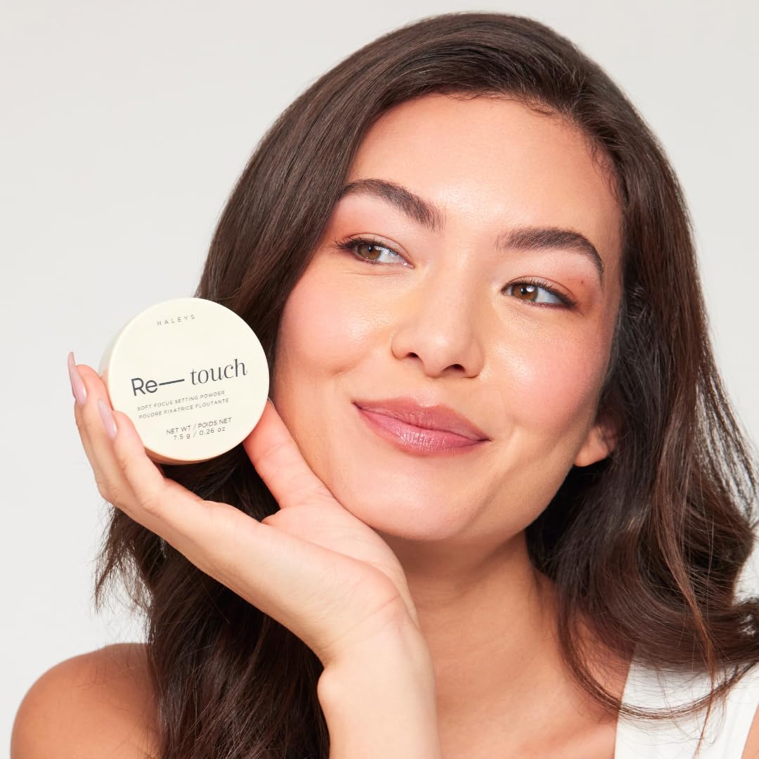 HALEYS Re-touch TALC-FREE Translucent Setting Powder: Blurring, Brightening, Long-Lasting, Oil Control, Matte Finish, Vegan+Talc-free for Sensitive Skin, Travel-Friendly, For All Skin Tones + Types