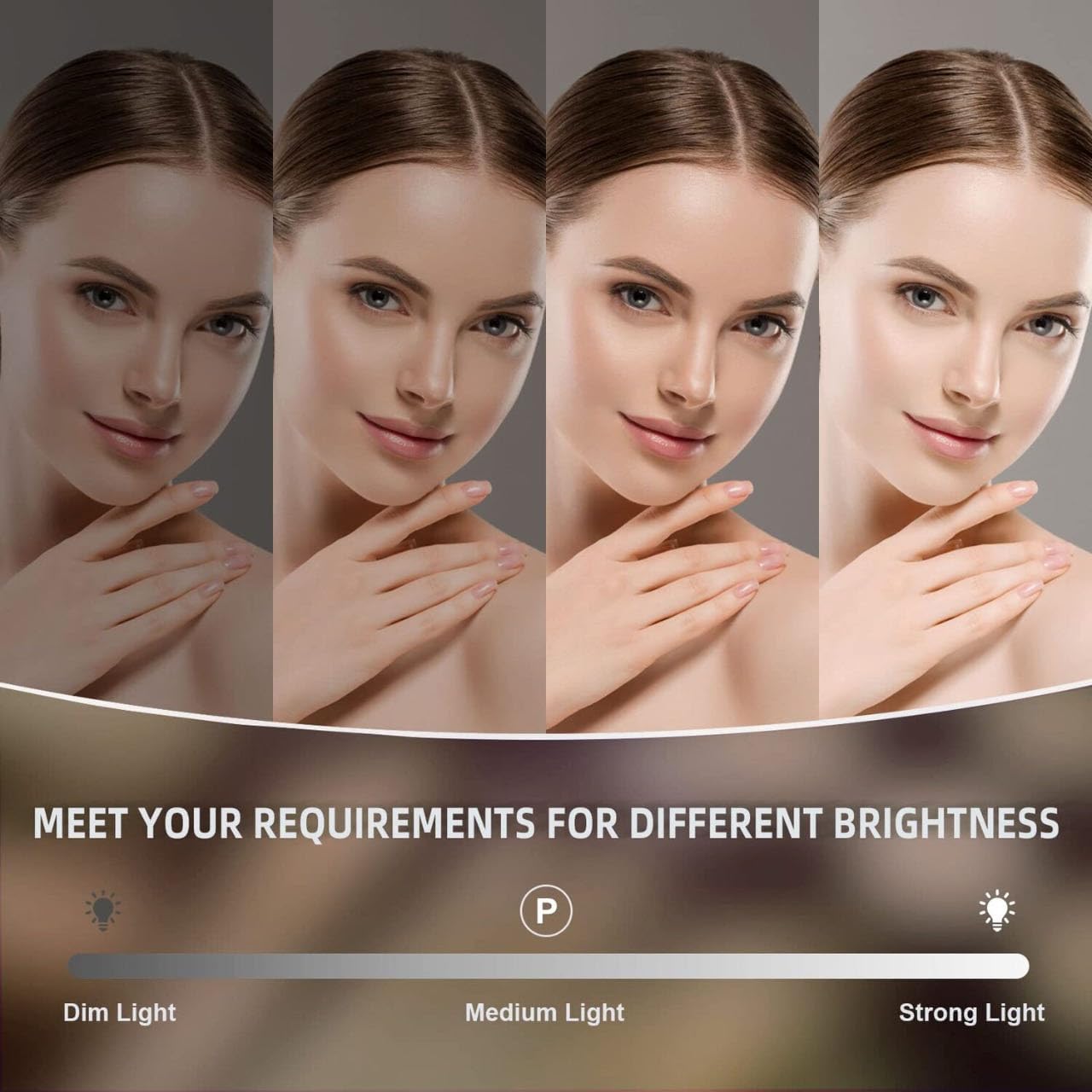 HIEEY Vanity Mirror with Lights, Hollywood Lighted Mirror with 15 Dimmable LED Bulbs, Makeup Mirror with Lights, and 5X Magnification Mirror, 3 Colors Modes,Touch Control, Metal Frame,White