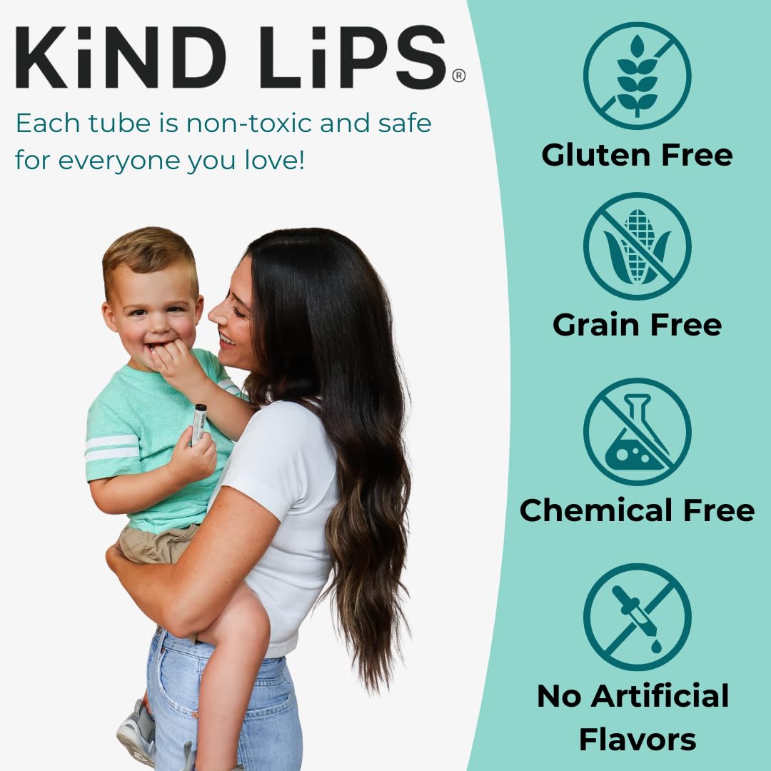 Kind Lips Vanilla Lemon Lip Balm 5-Pack - USDA Organic, Natural Chapstick Alternative for Dry Lips | Gluten-Free, Cruelty-Free