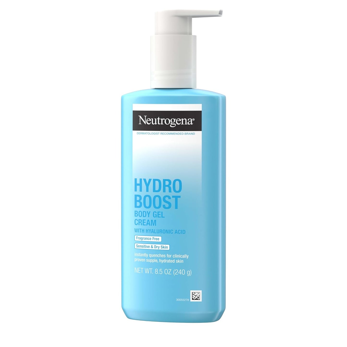 Neutrogena Hydro Boost Body Gel Cream Moisturizer with Hyaluronic Acid, Hydrating Lotion For Sensitive Skin, Fragrance Free, 8.5 oz