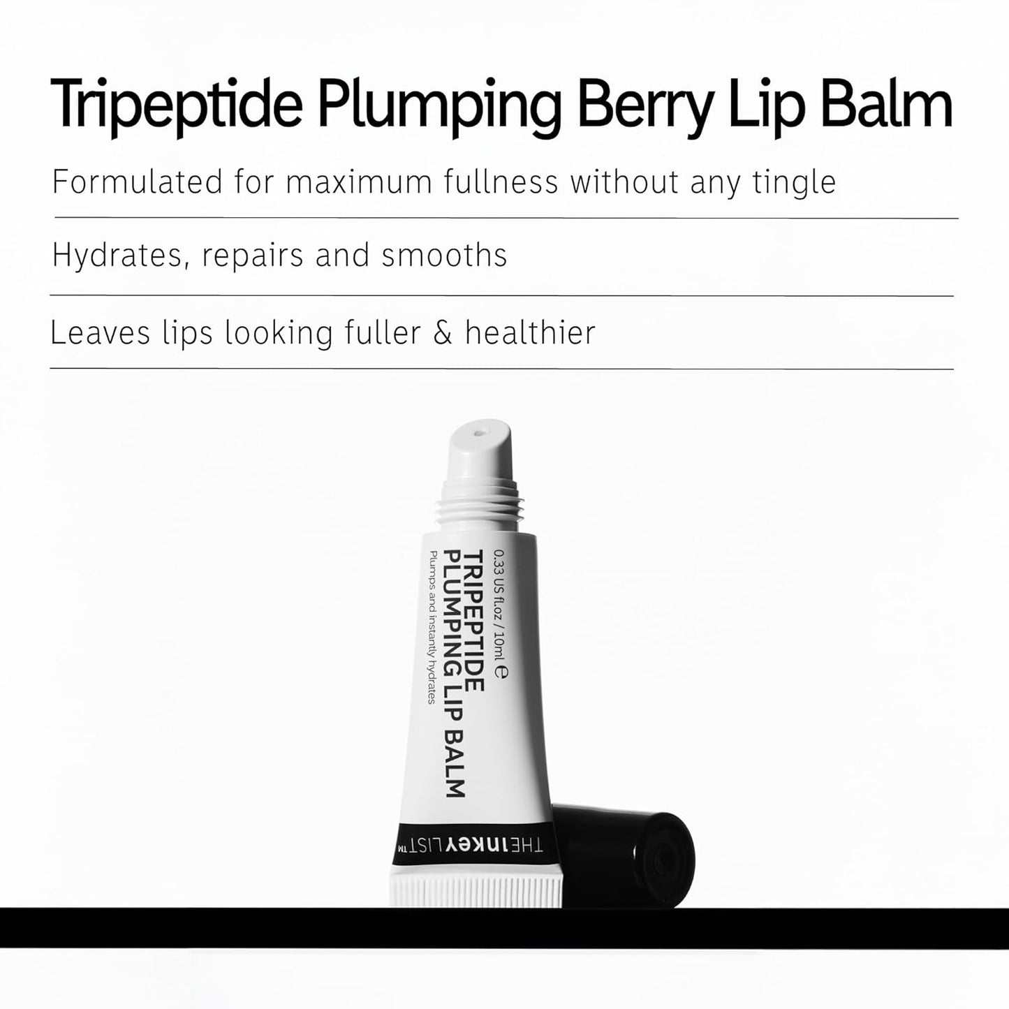 The INKEY List Tripeptide Plumping Lip Balm 10ml, Clinically Proven Plumping Tinted Lip Care, Hydrates Dry Cracked Lips, Vegan & Cruelty Free, Pink Tint