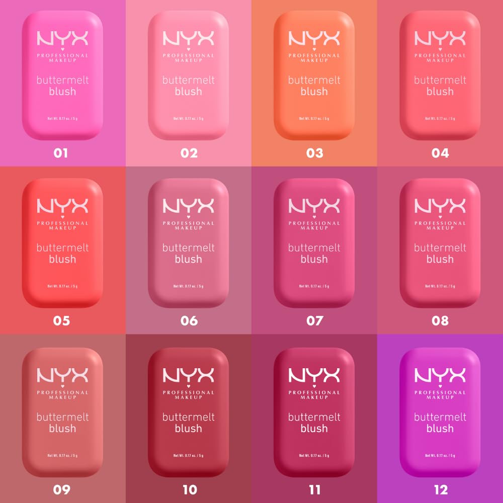 NYX PROFESSIONAL MAKEUP Buttermelt Powder Blush, Fade and Transfer-Resistant Blush, Up to 12HR Make Up Wear, Vegan Formula - My Butta Half