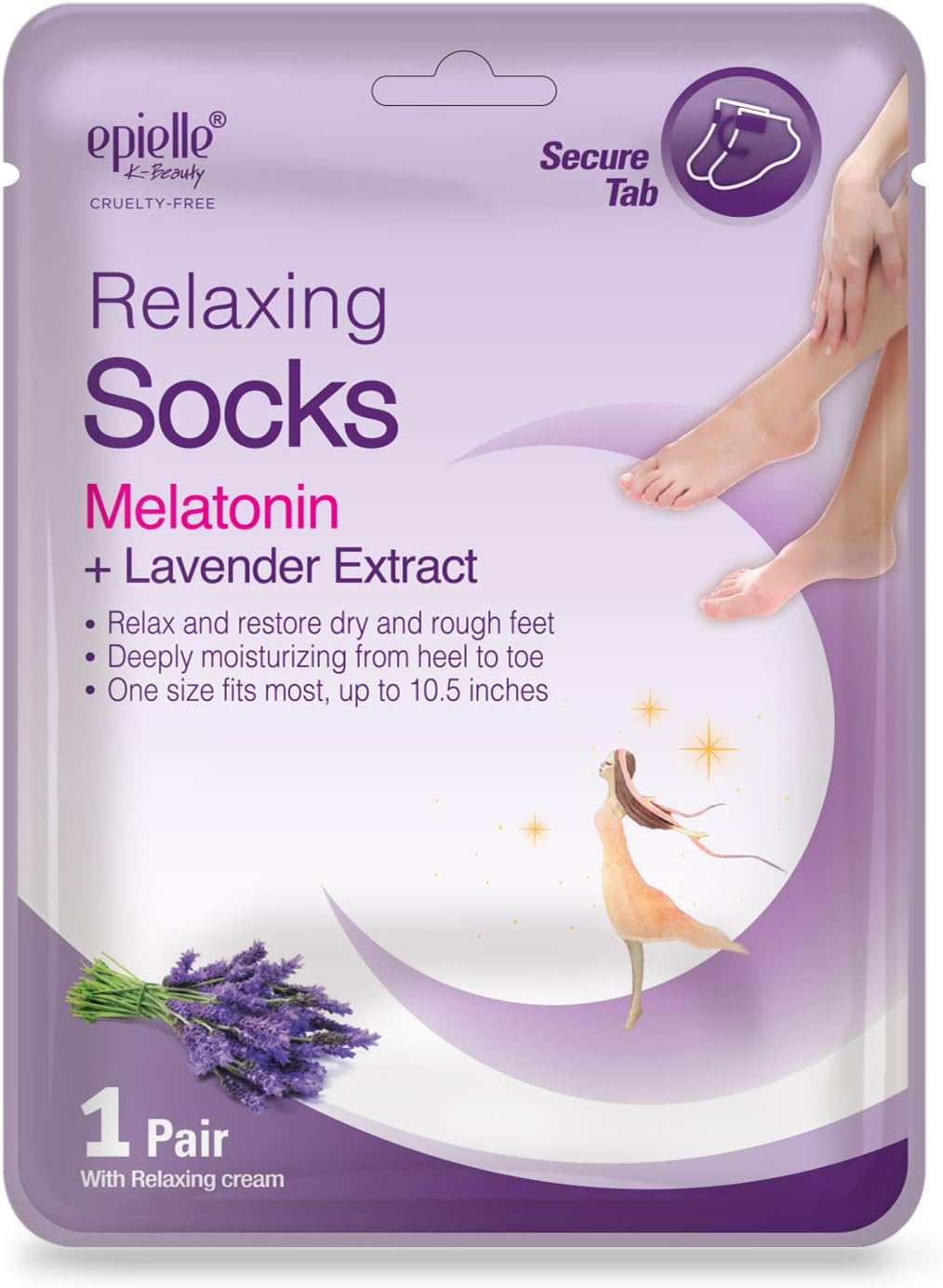 Epielle Relaxing & Nourishing Hand & Foot Masks 12 Pairs, Repair and Relax Dry Hands & Cracked Heels with Lavender Extract & Hemp, Korean Skin Care, Spa Self Care Gifts for Women, 6 Gloves & 6 Socks