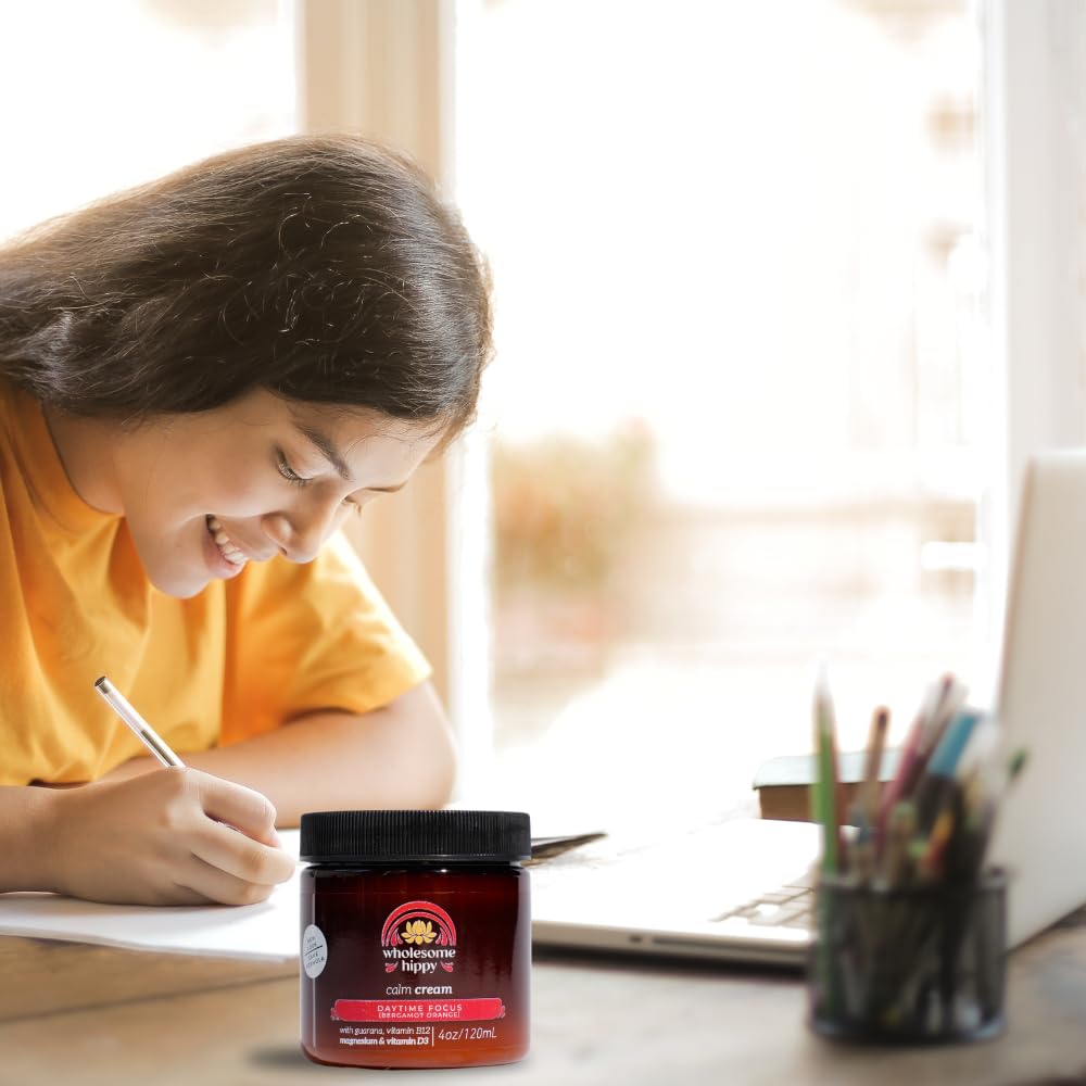 Daytime Focus Calm Cream – Energizing Body Butter with Magnesium, Vitamin B12, Guarana & Bergamot Orange – Moisturizing Wellness Cream for Daily Clarity – 4oz