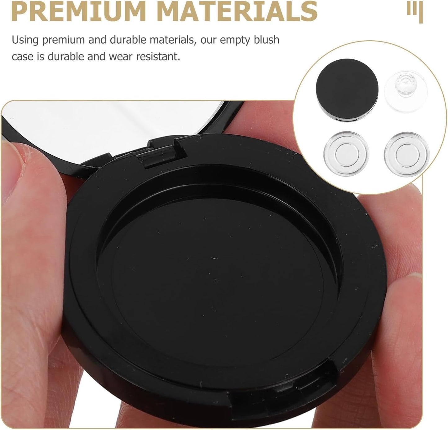 FRCOLOR 1 Set Portion Tray Loose Powder Compact Case Makeup Pallete Blush Storage Case Blush Container Reusable Blush Case Diy Empty Makeup Lipstick Container Blank Abs Sample Travel