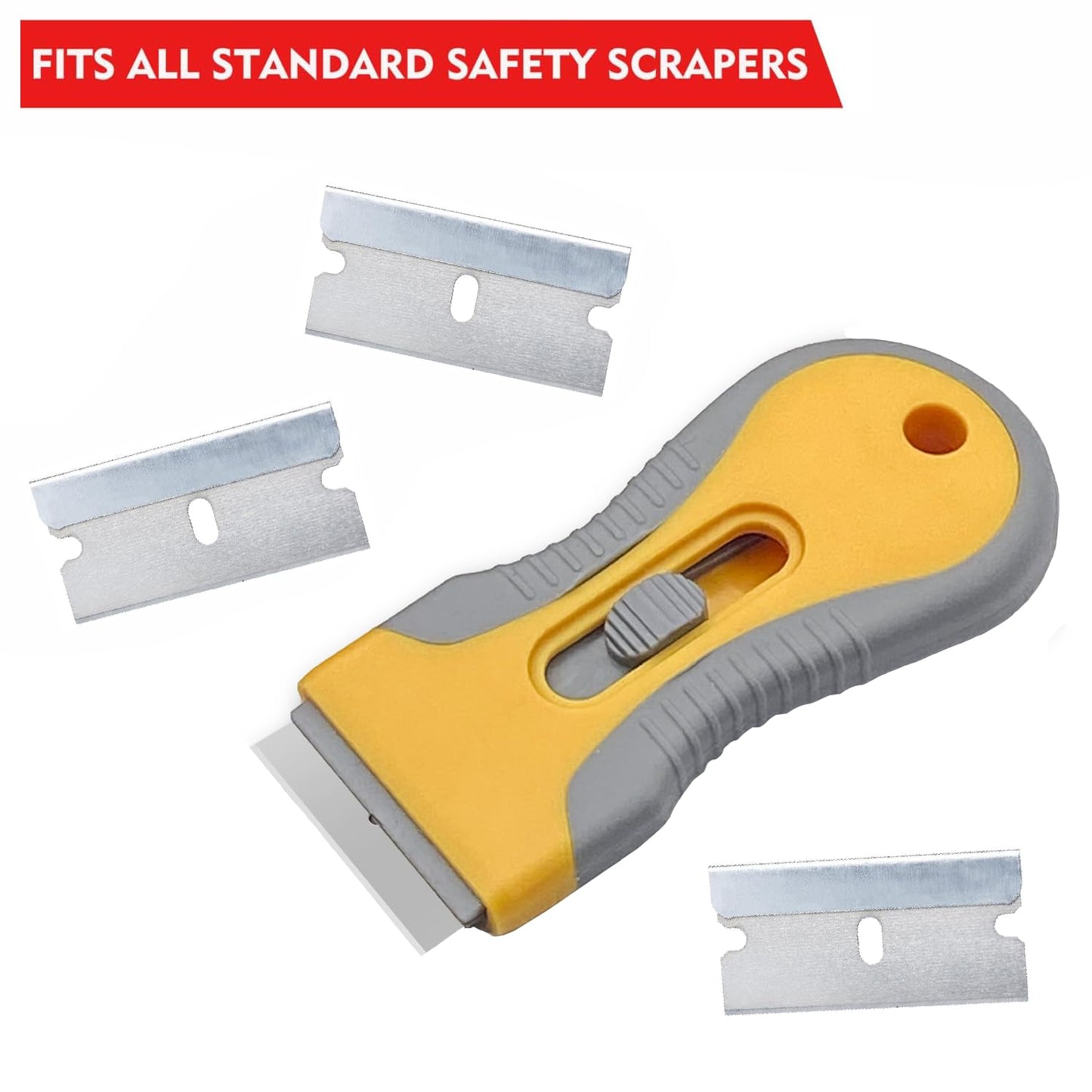 Great Andrew Single Edge Razor Blades, 200 Pack Straight Edge Razor Blade Safety Refills Blades Scraper for Box Cutting, Crafts, DIY, Heavy Duty & Industrial Use